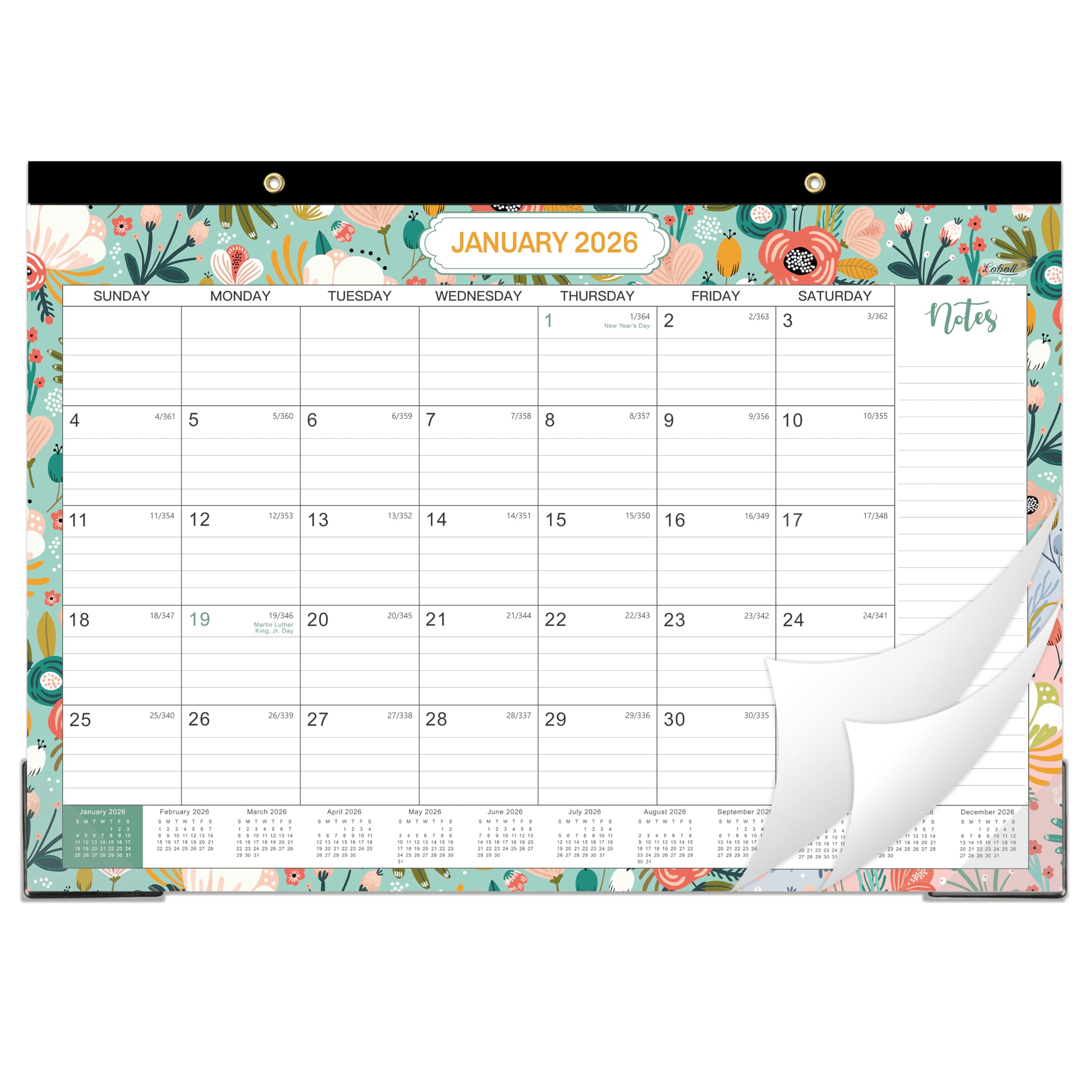 Coboll 2023-2024 Desk Calendar - 2023-2024 Desk/Wall Calendar, 18 Months Desk Calendar, 12" x 17", July 2023 - December 2024, Large Ruled Blocks for Planning and Organizing for Home or Office