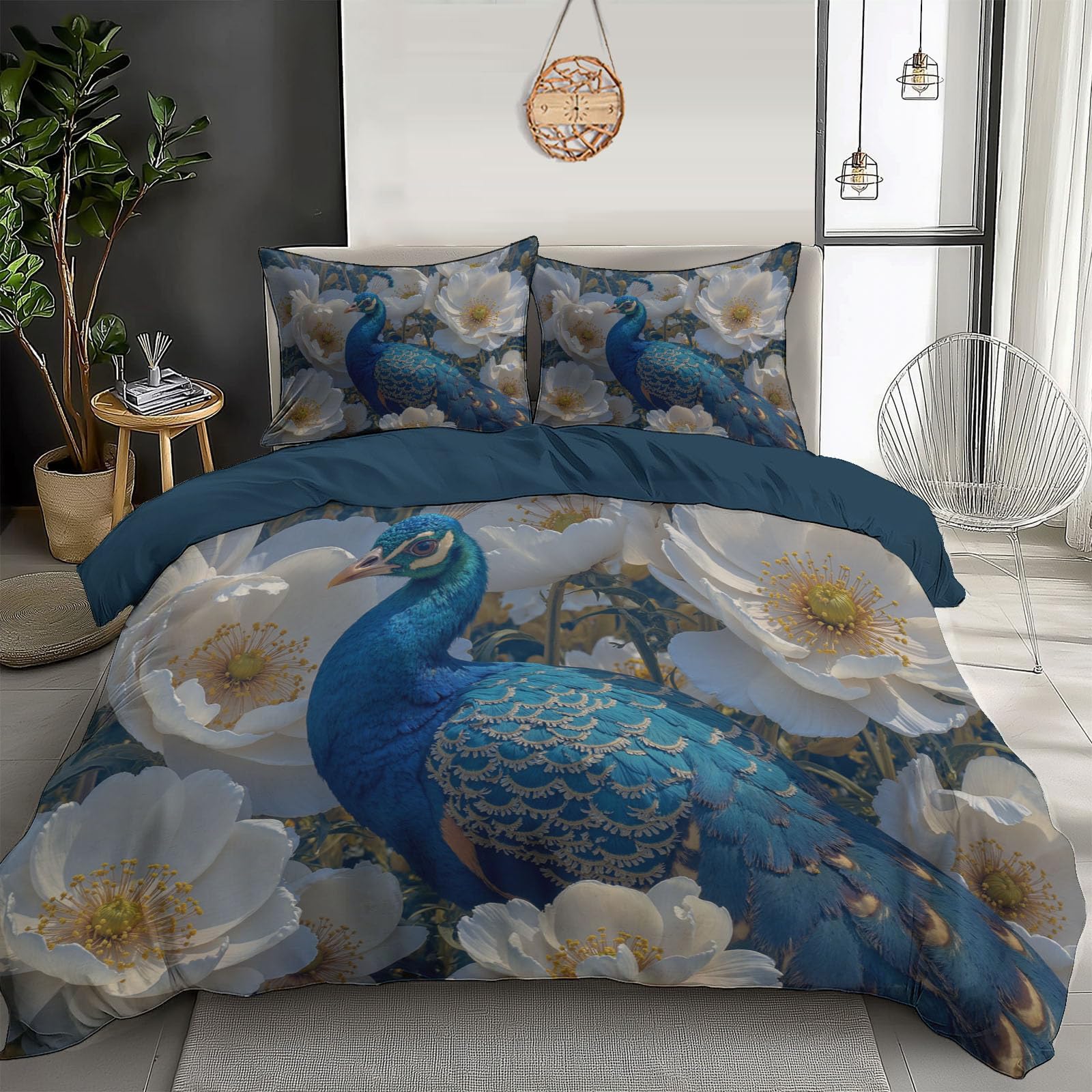 Housse de couette 240x260cm en microfibre douce et facile à repasser