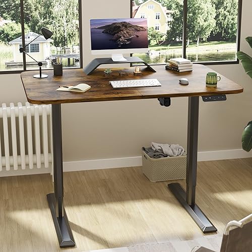 Miniatura 9 de JUMMICO Escritorio de pie eléctrico ajustable de 44 pulgadas escritorio grande para sentarse de pie escritorio de computadora oficina en casa