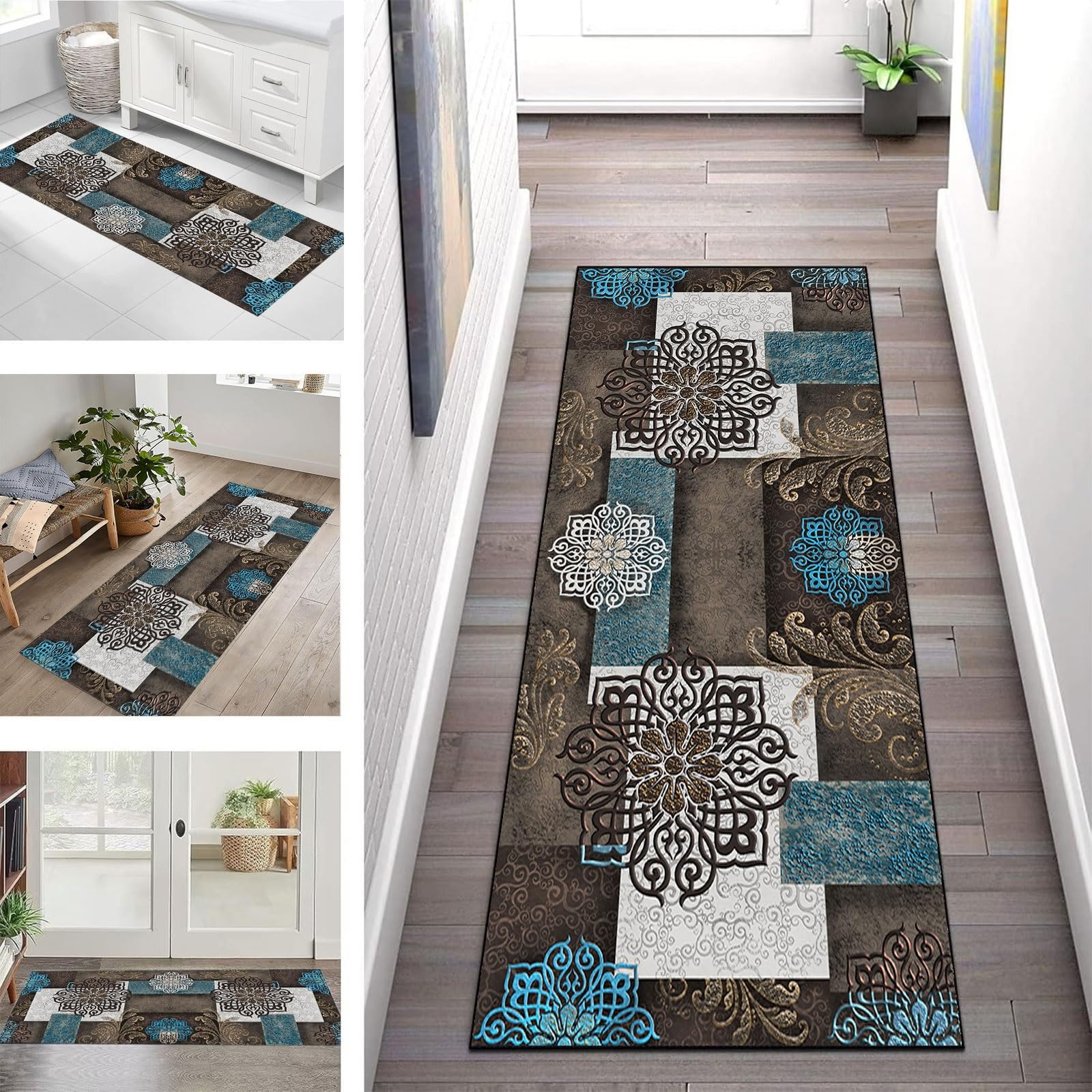 Alfombras de Pasillo 50 x 100 cm Lavable para Cocina y Entradas de Casa