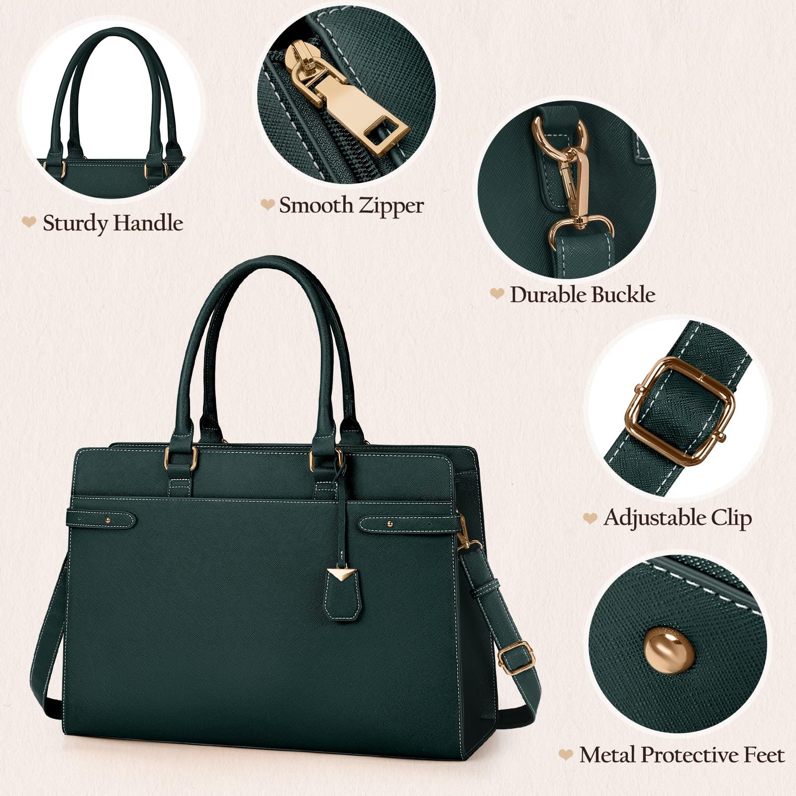 Borsa Laptop Donna IGOLUMON - Per PC 15.6", Pelle PU, Impermeabile