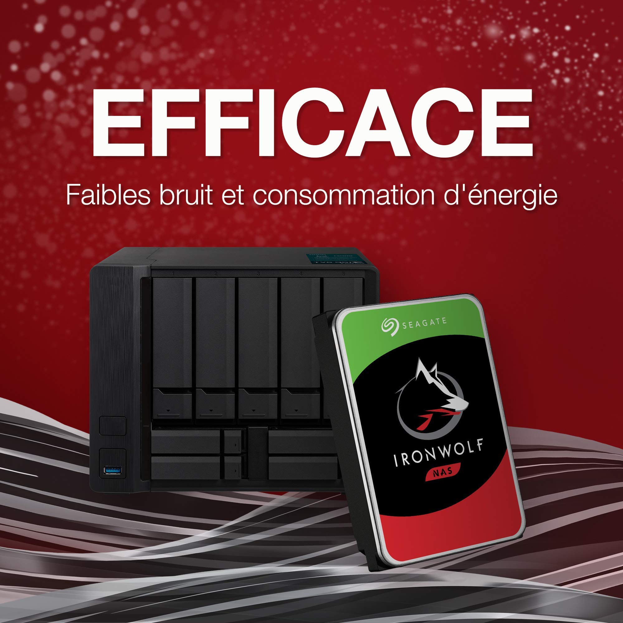 Seagate IronWolf 4 To, Disque dur interne NAS HDD, CMR 3,5" SATA 6 Gbit/s 5 900 tr/min, 64 Mo de mémoire cache, pour NAS RAID, services Rescue valables 3 ans (ST4000VN008)
