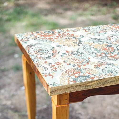 Miniatura 4 de RoomMates RMK9126WP - Papel tapiz para despegar y pegar, color naranja y azul, diseño de medallones, coral, 20.5 pulgadas x 16.5 pies