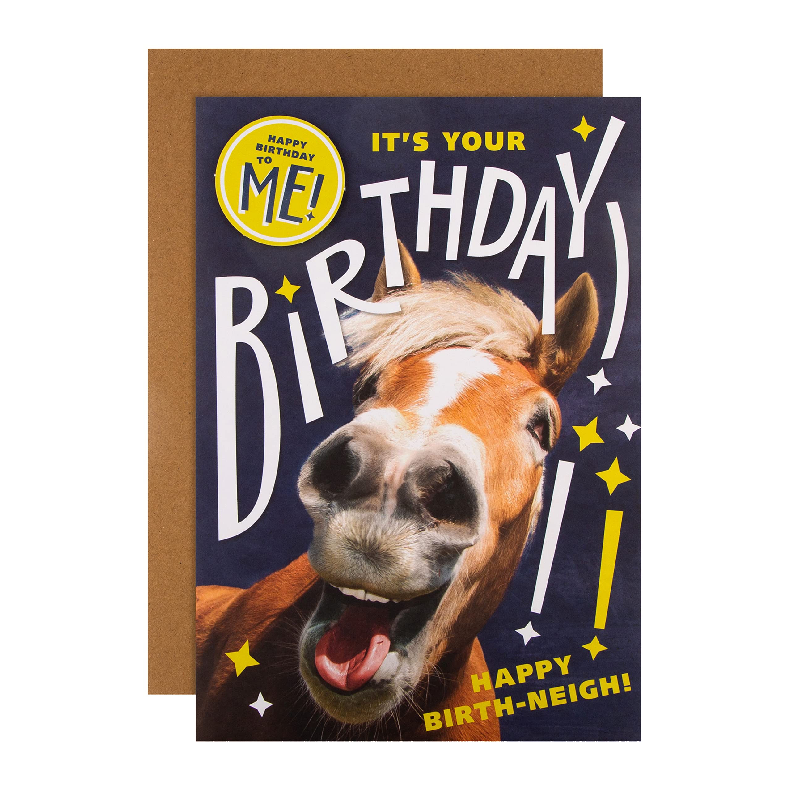 Hallmark Birthday Card - Funny Photographic Design with Badge