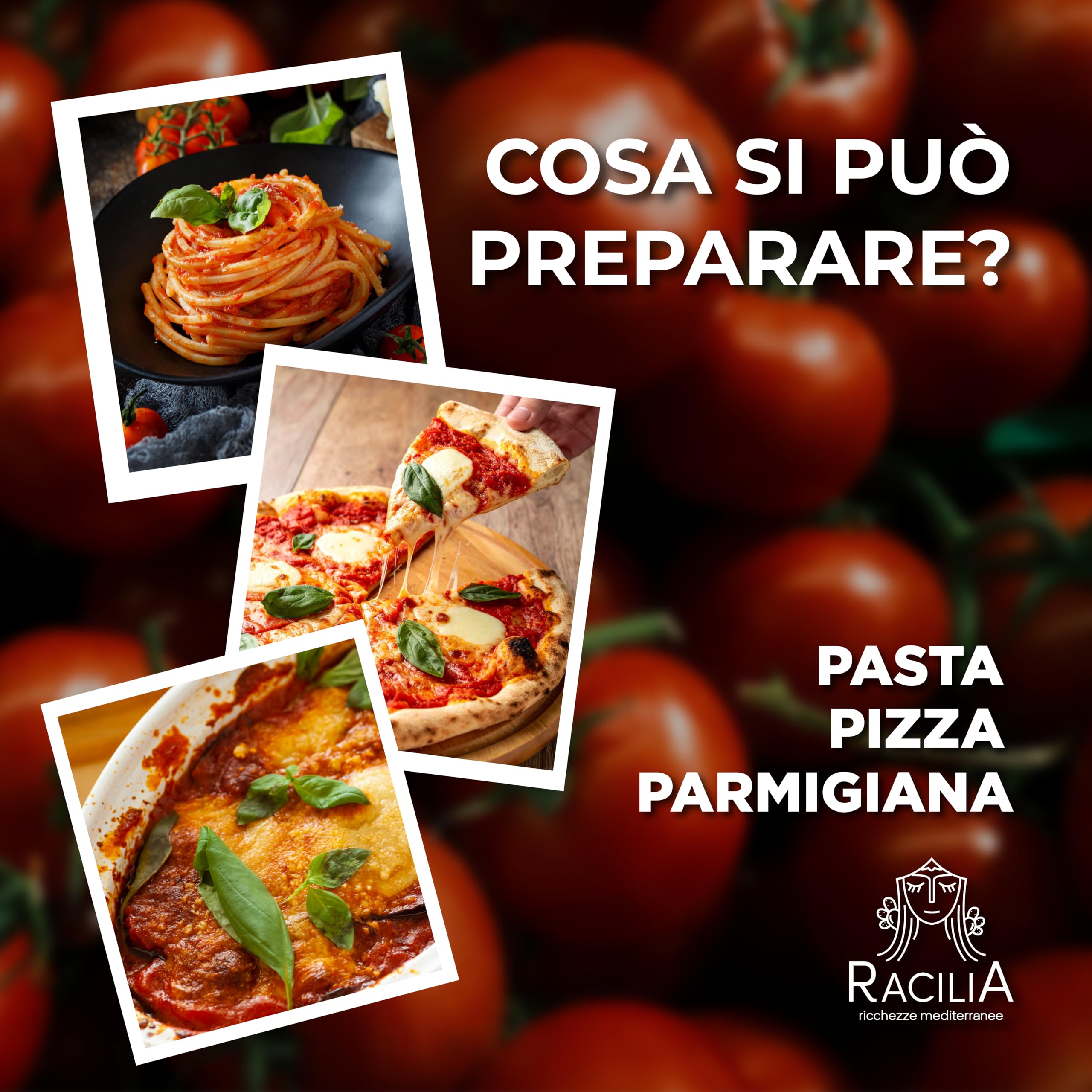 RACILIA Passata de Tomate Ecológica - Mezcla de Tomates Sicilianos Recogidos a Mano - 100% Sicilia - 420g