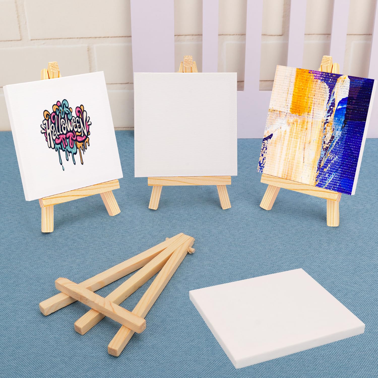 Amazon.co.jp: ミニキャンバス イーゼルセット 絵画用 卓上ミニ