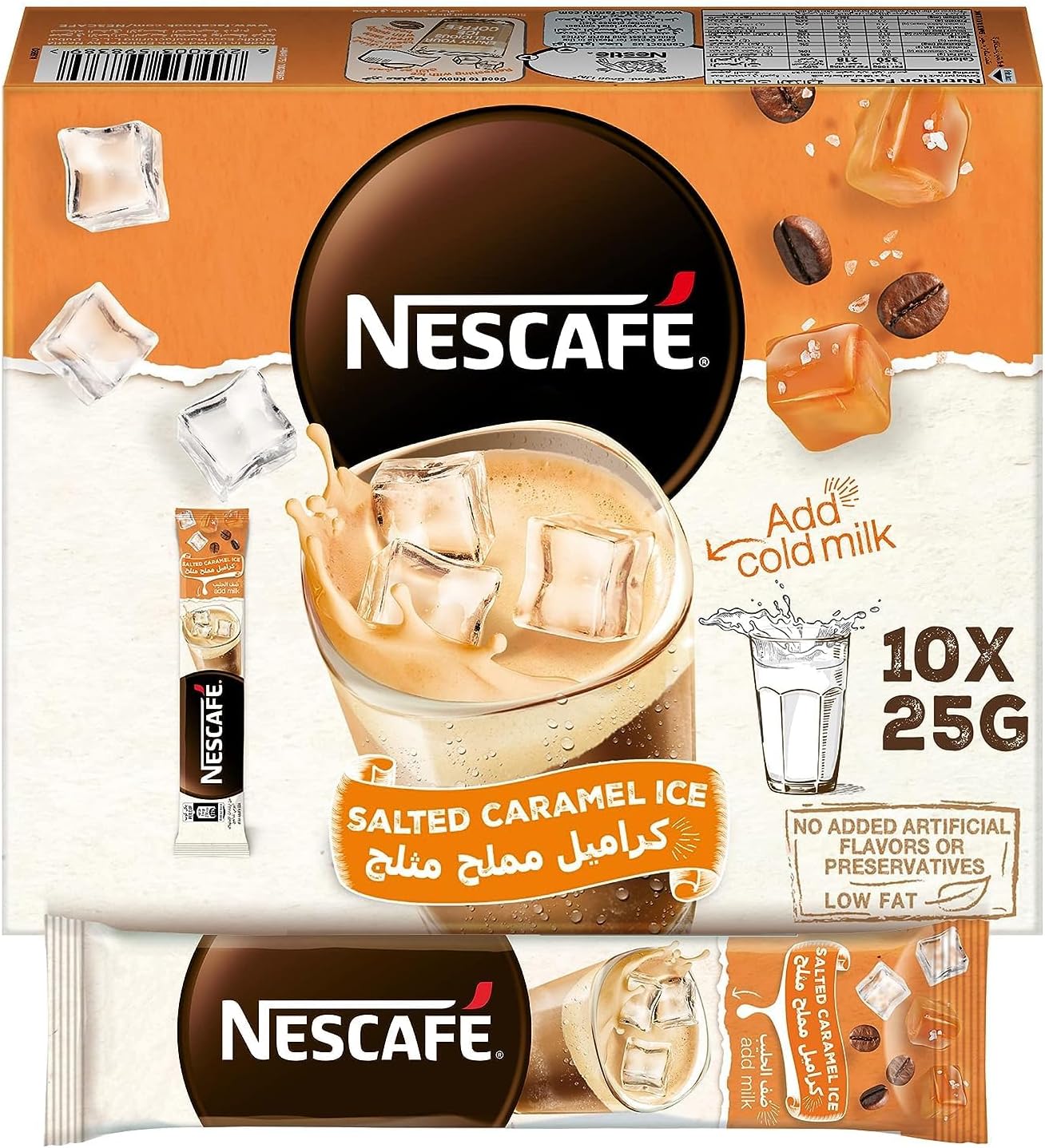 Nescafé Salted Caramel Ice Coffee Mix 25G Sachet (10 Sachets) 250G, Powder