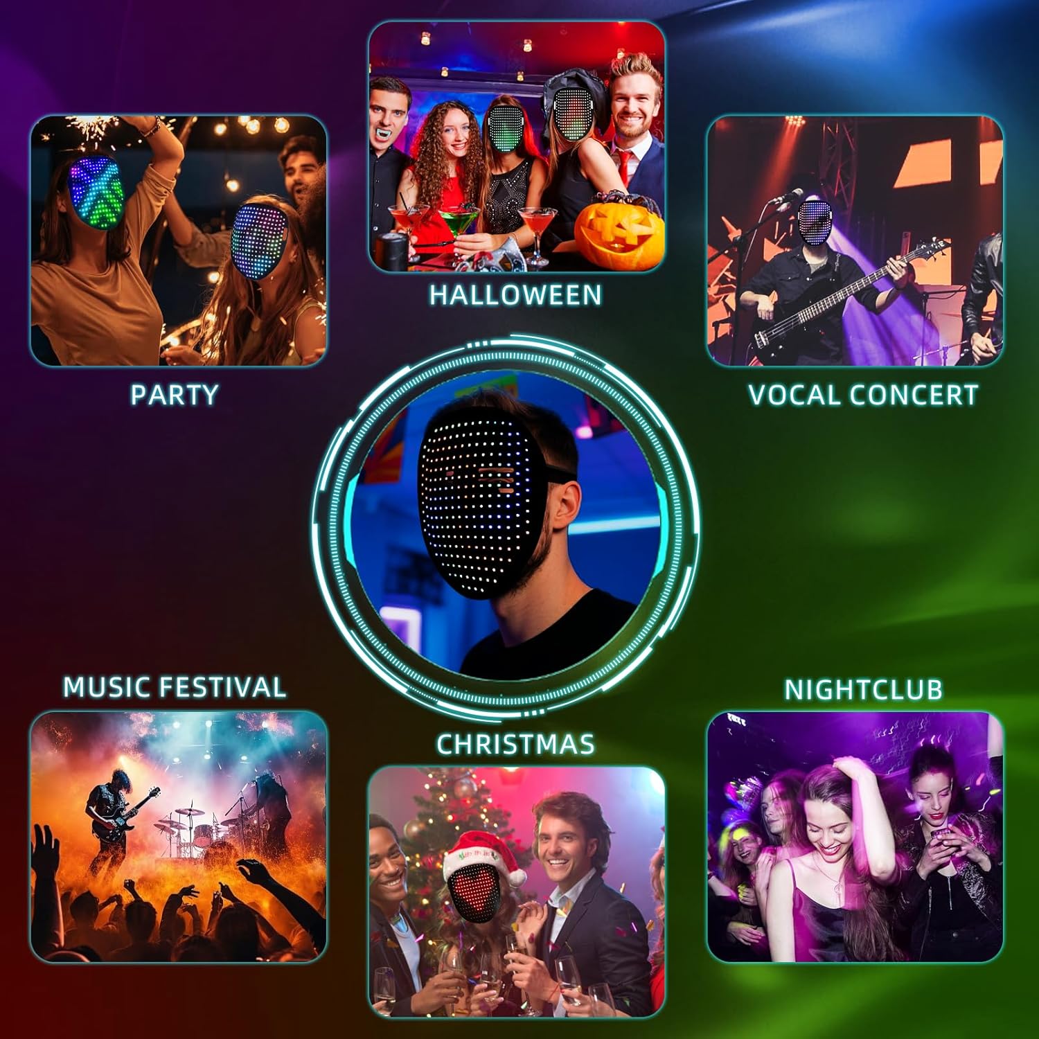 Titosha Light Up Mask Halloween Face Transforming with Gesture Sensing, LED Mask for Kids Cosplay Costume - Image 7