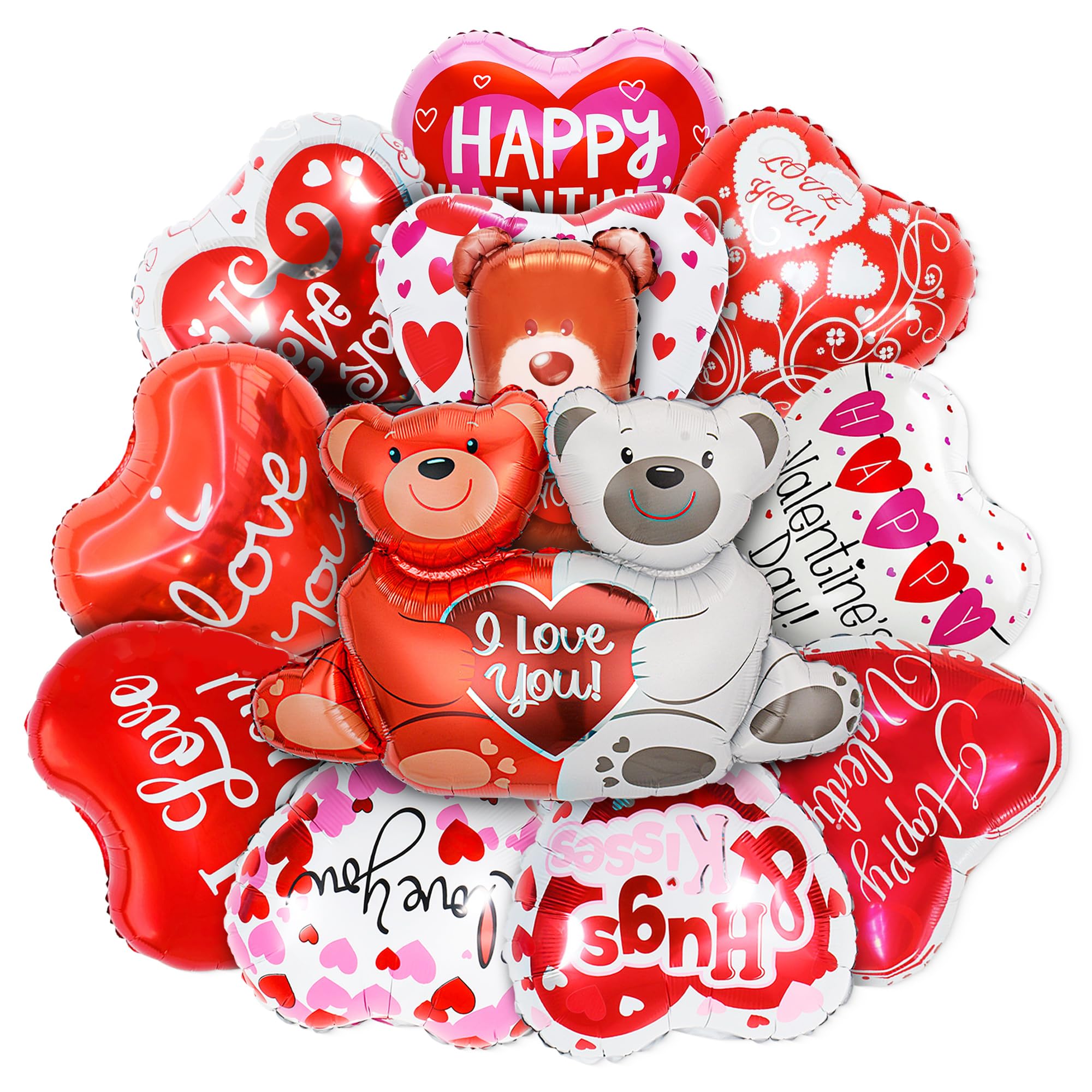 Luftballons zum Valentinstag, "Happy Valentines Day", rote Herz-Luftballons mit Aufschrift "I Love You", Mylar-Ballons für Jahrestag, besondere Nacht, Party, Dekoration, Hochzeit, Valentinstag