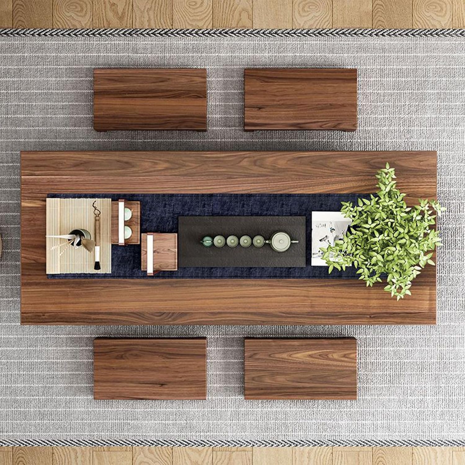 Wooden Solid Modern Coffee Tables Low Table Japanese Floor Center Leg Simple Tatami Vintage Tea Living Room Office-image-36