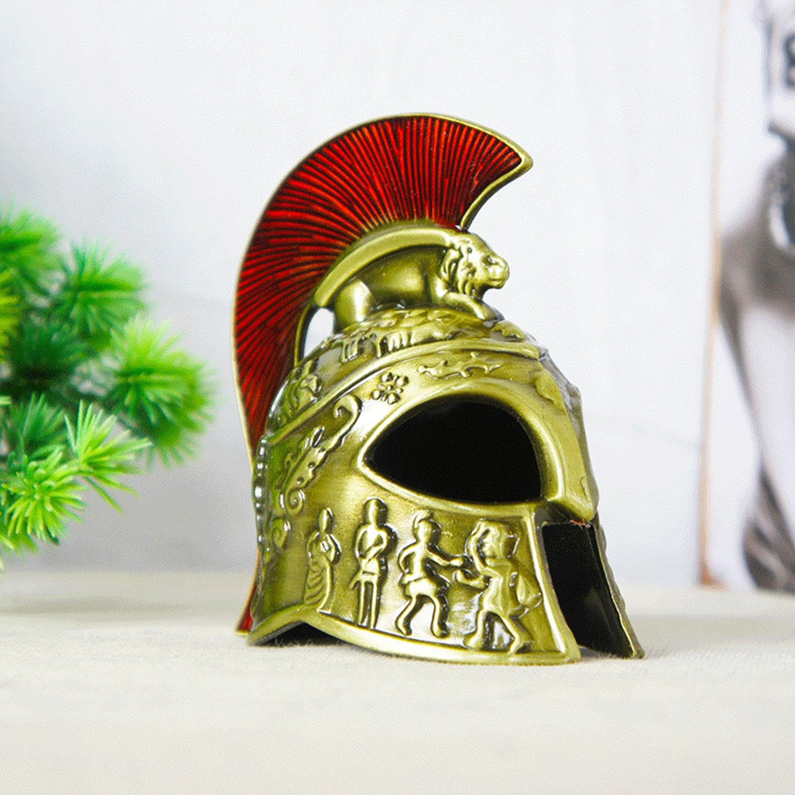Modelo de Casco Samurái, Pieza Decorativa para Temática de Caballero Medieval, Verde Antiguo
