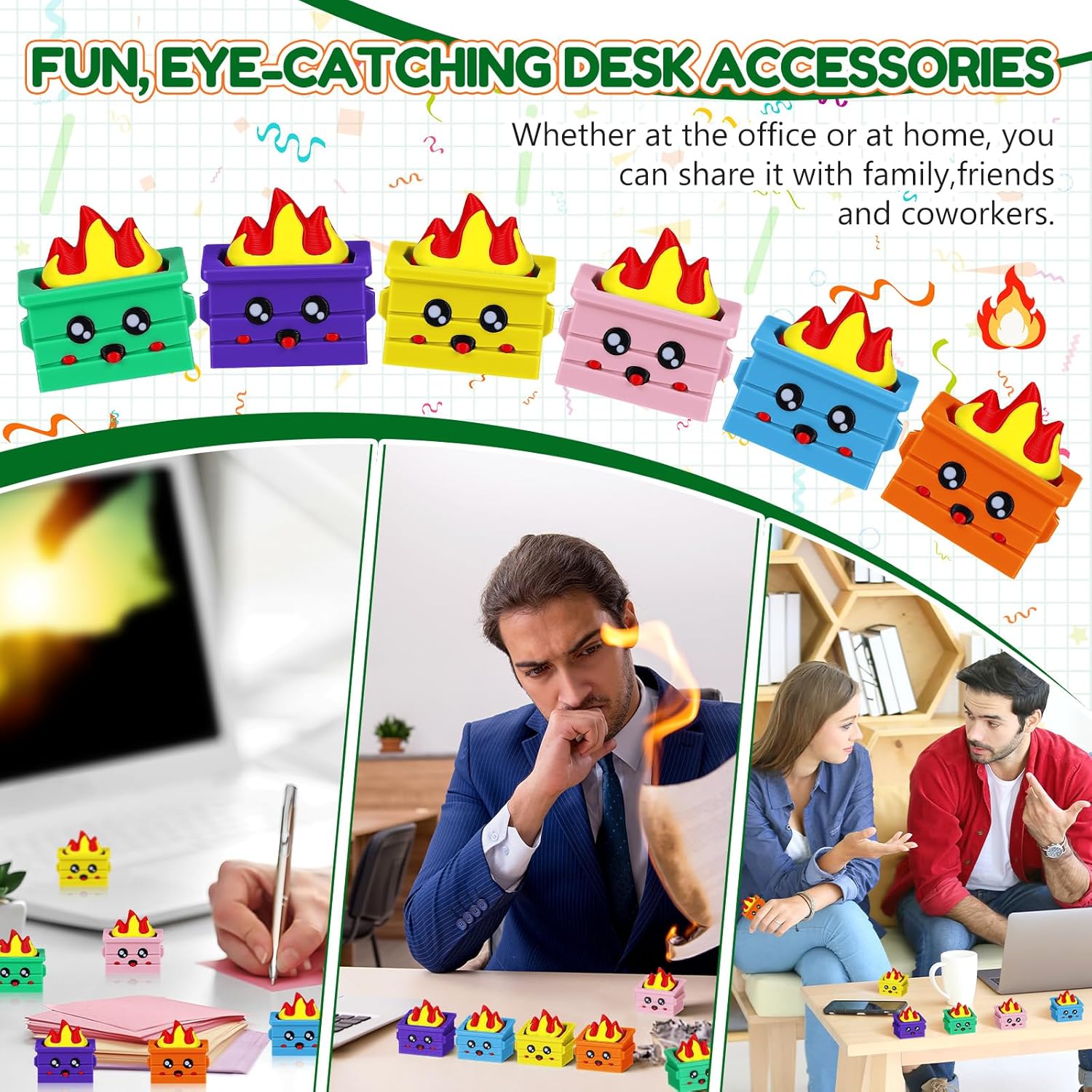 Shappy 6 Pcs Dumpster Clicker Fidget Dumpster Stress Relief Figurines Anxiety Relief Gift Asmr 3D Printing Keyboard Clicker Fidget Stress Toys for Adult Office Coworker Appreciation Gifts (Colorful)