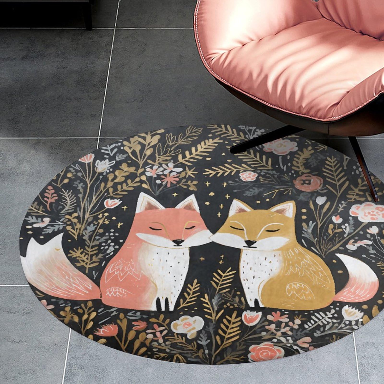 DJUETRUI Outdoor Mats for Front Door Mat Floor Mats Love Cartoon Fox Bath Mat Washable Area Rugs Heavy Duty Non Slip Doormat Welcome Mat for Front Back Door Bathroom Floor
