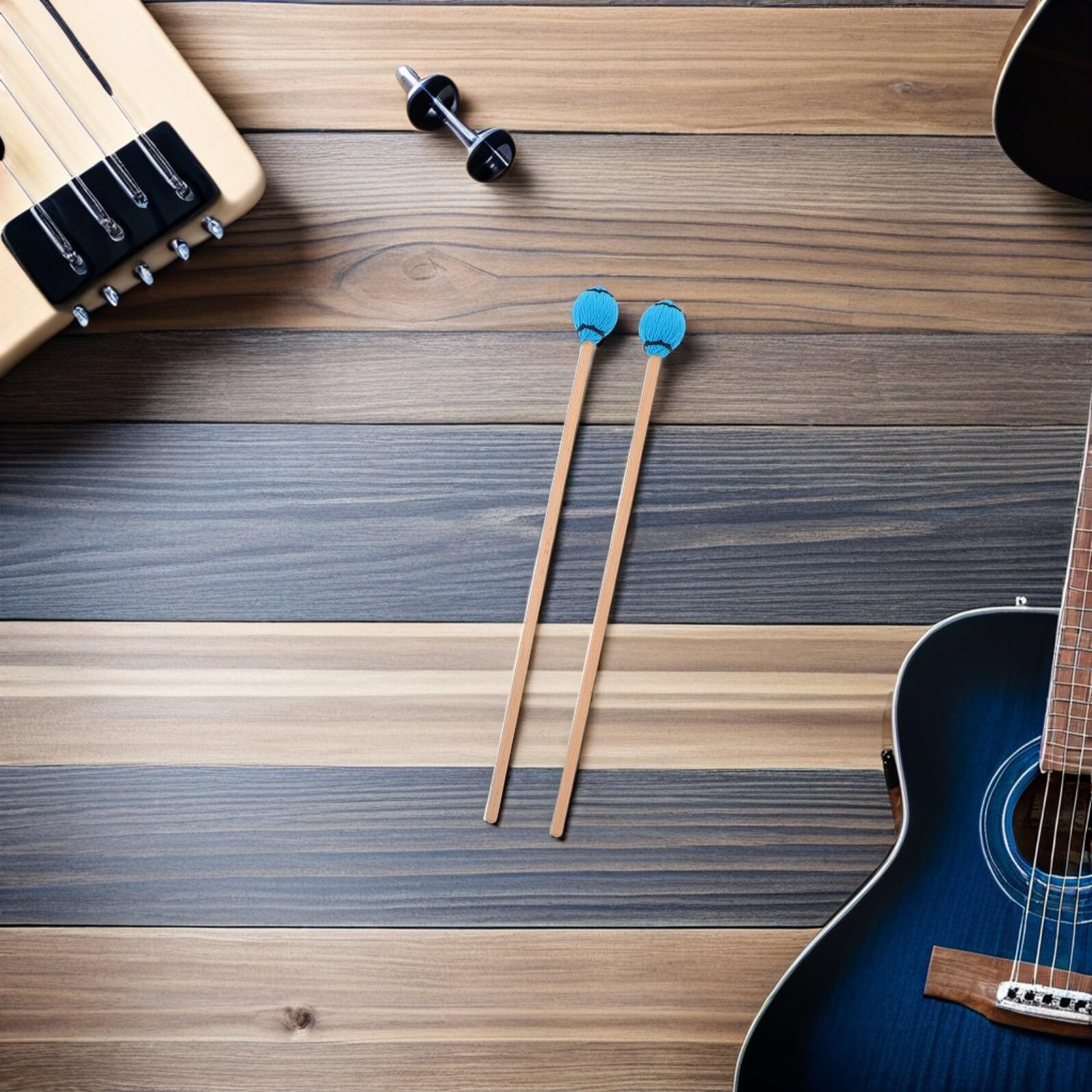 PRETYZOOM Mallet in Legno per Marimba e Glockenspiel Bacchette Percussione Rinforzate Blu Strumenti Orff per Pratica Scolastica e Performance Suono Nitido e Duraturo