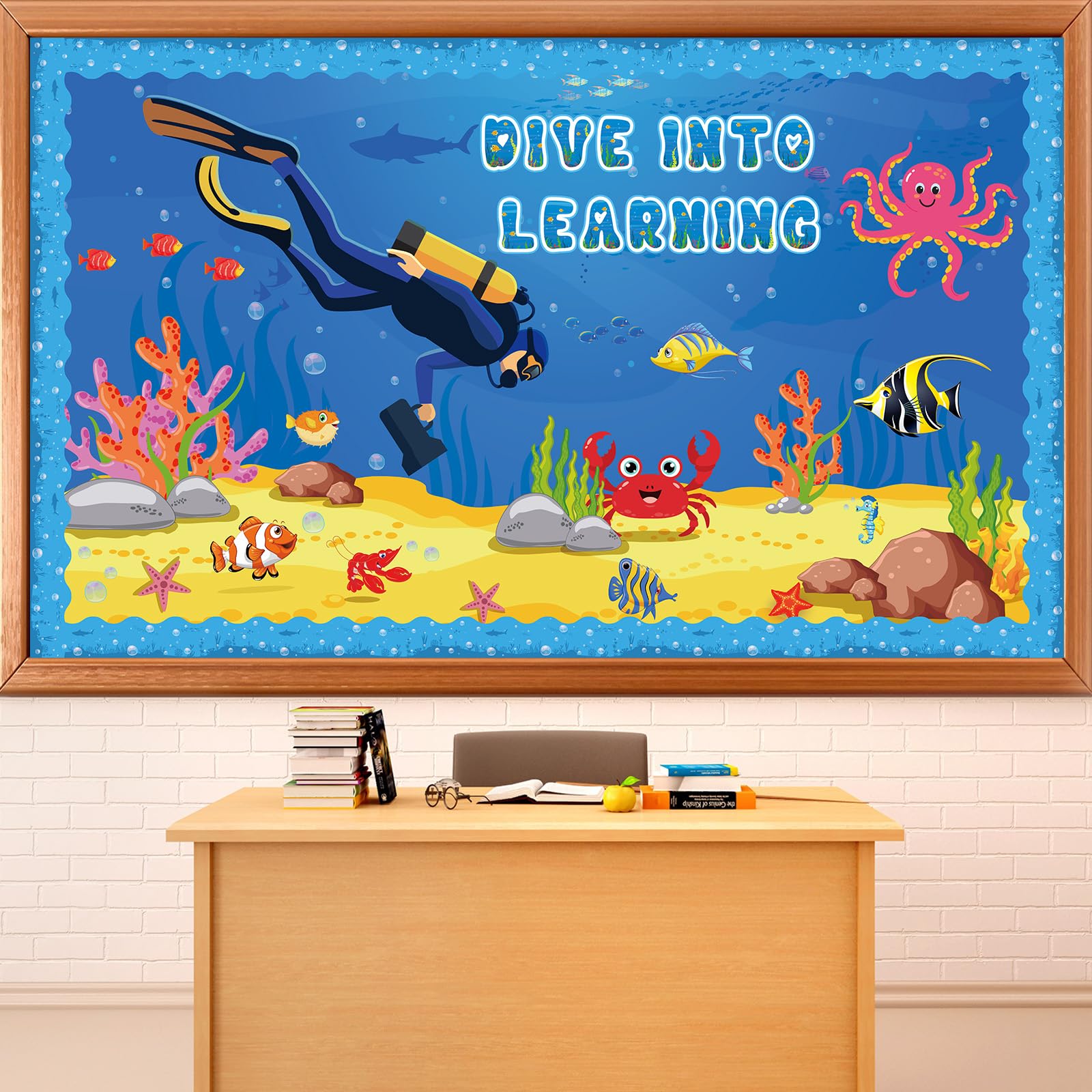 party greeting Ocean Animal Bulletin Board Set Under The Sea Classroom Decoration Summer Dive into Learning Sea Animals Fish Paper Cutouts for