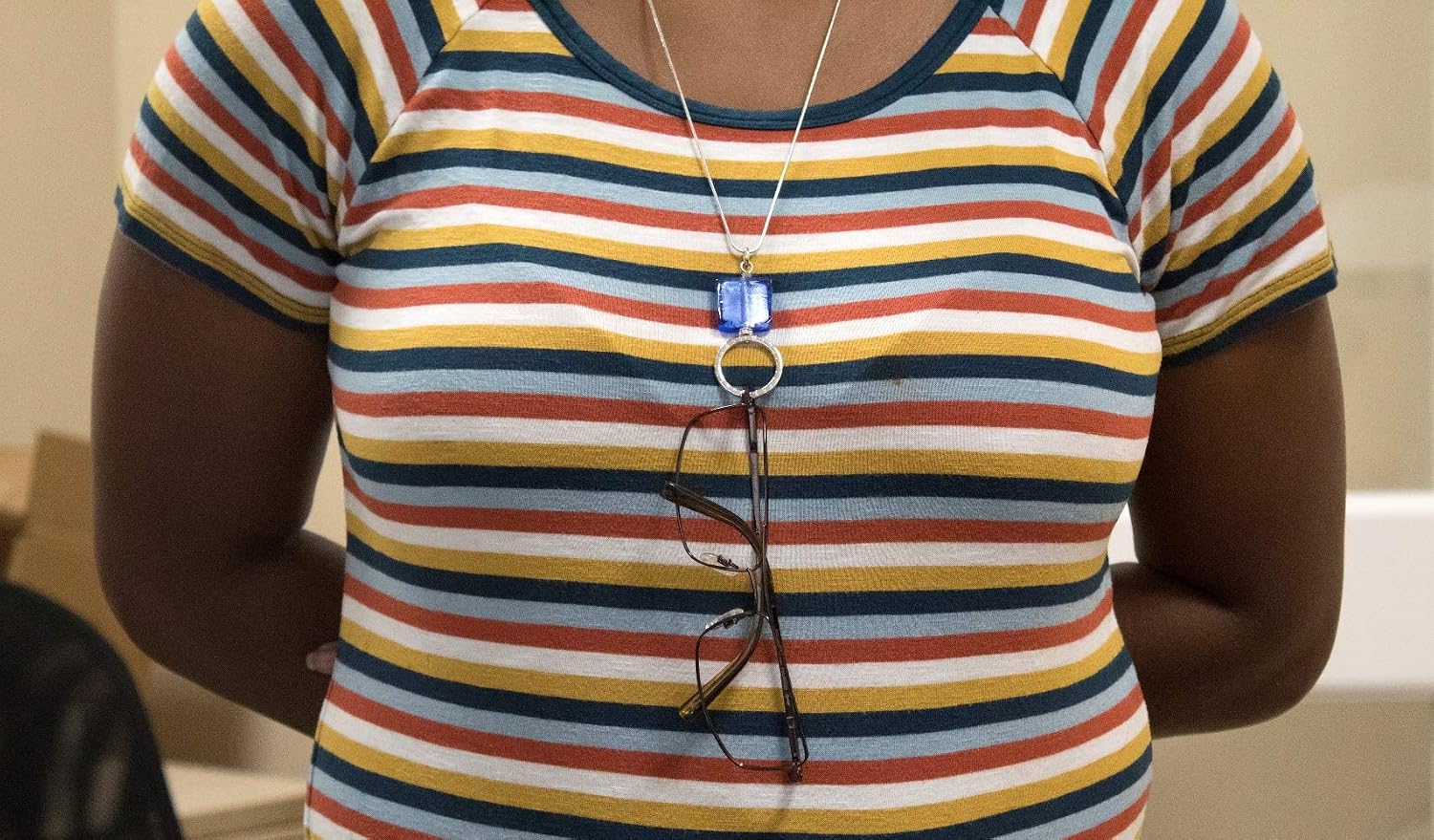 Calabria Quadra Eyeglass Necklace for Women Eye Glasses Chain | Sunglass Chain Reading Glasses Necklace | Square Murano Glass