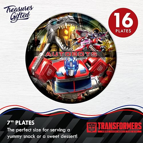 Miniatura 7 de Treasures Gifted Transformers Platos de 8 a 7 pulgadas Transformers Platos de fiesta Autobots - Suministros de fiesta de transformadores -