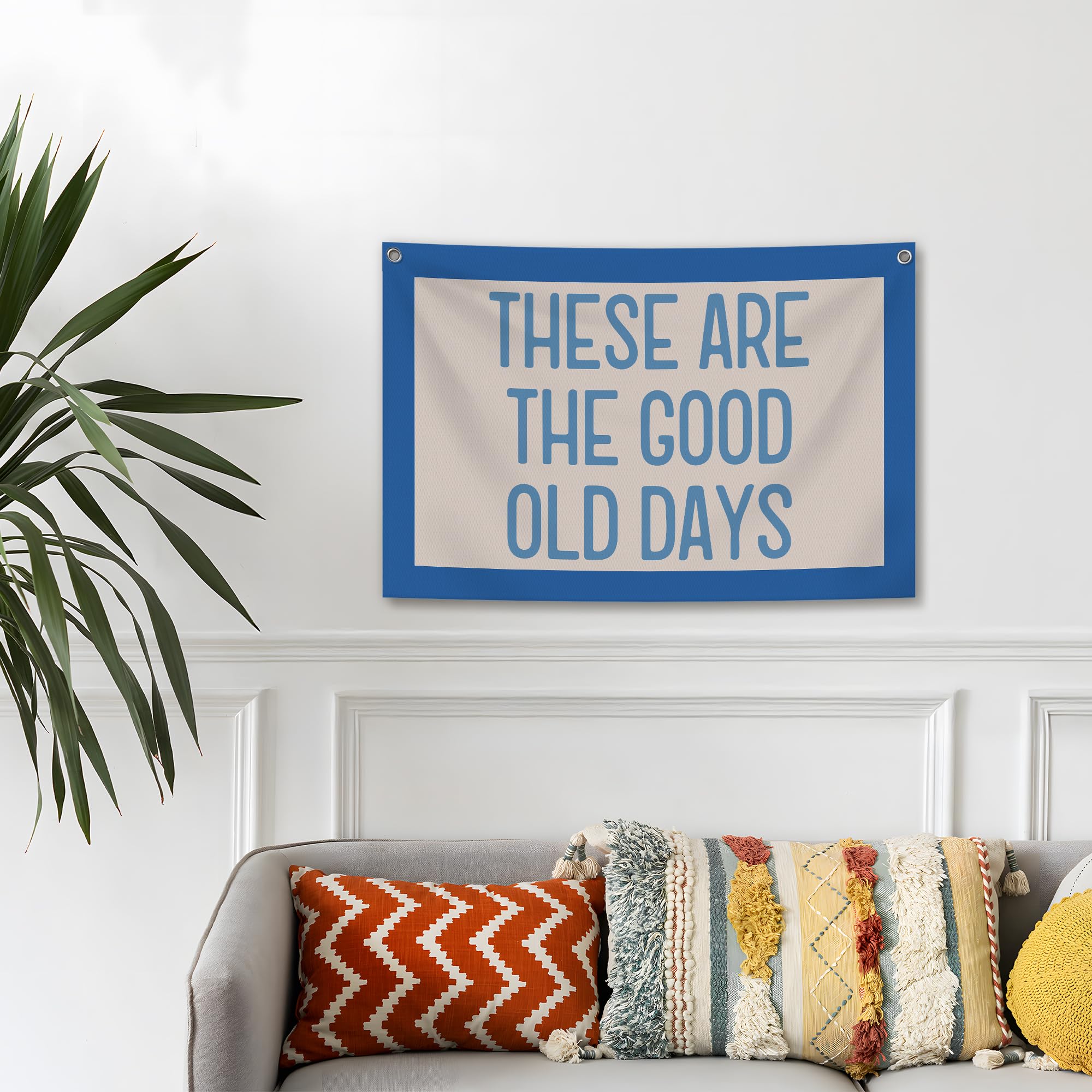 TWRVI These Are the Good Old Days Canvas Banner, Inspirational Wall Decor for Kids Nursery Room Playroom Home Office, Motivational Positive Wall Hanging Banner Flag, 30x20 Inch