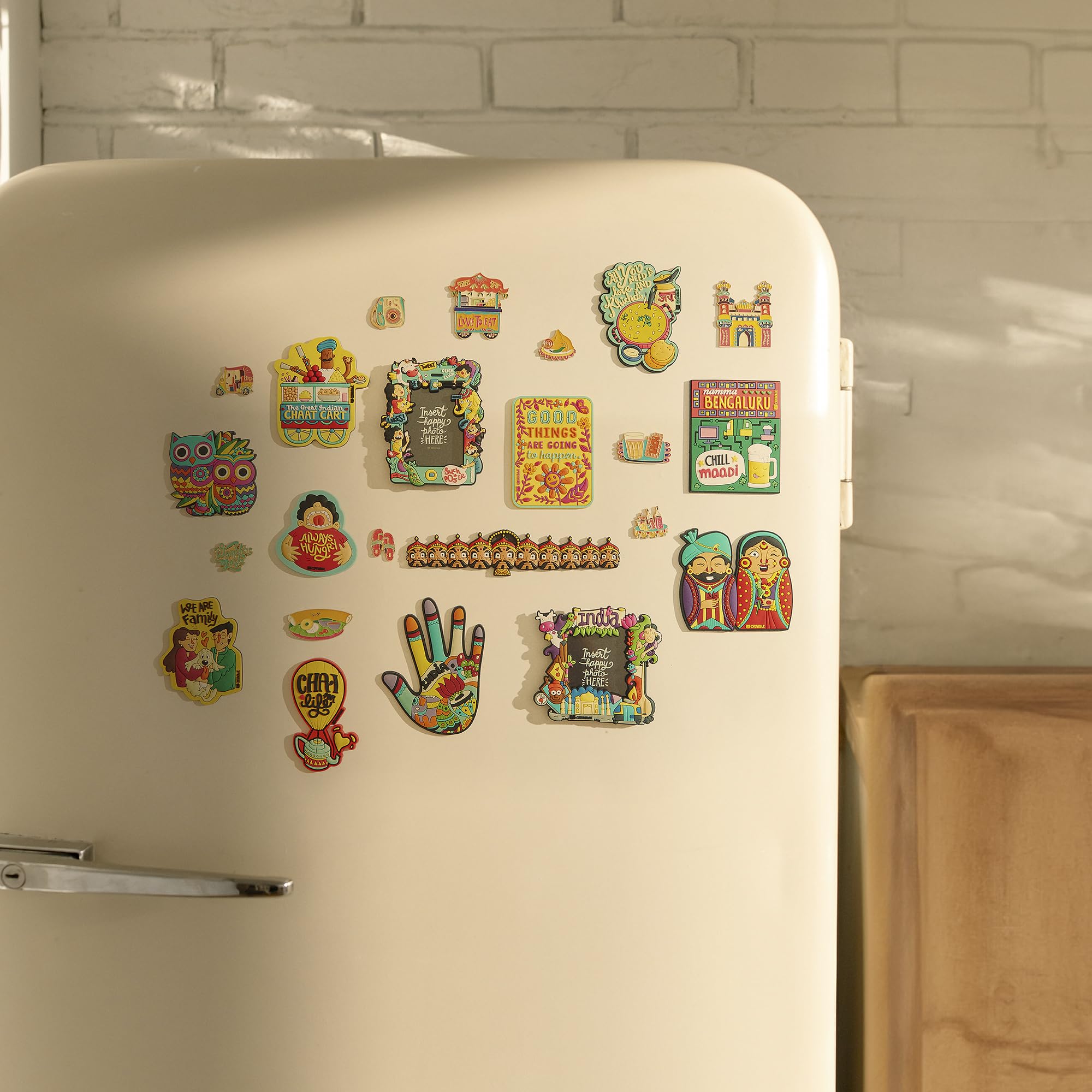 Chumbak The Great Indian Chaat Cart Magnet – Street Food Cart Design, Quirky Refrigerator Décor, Magnetic Kitchen Accessory & Gift for Food Lovers 1