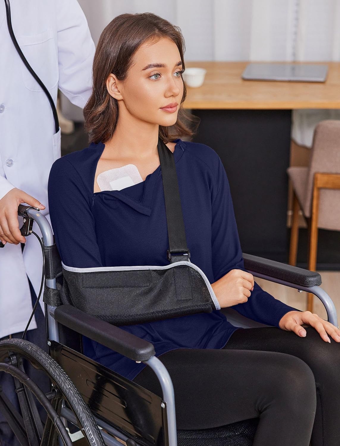 Deyeek Chemo Shirts for Women with Dialysis Port Access 2 Side Zippers Long Sleeve Shoulder Post Surgery Shirt - Image 5