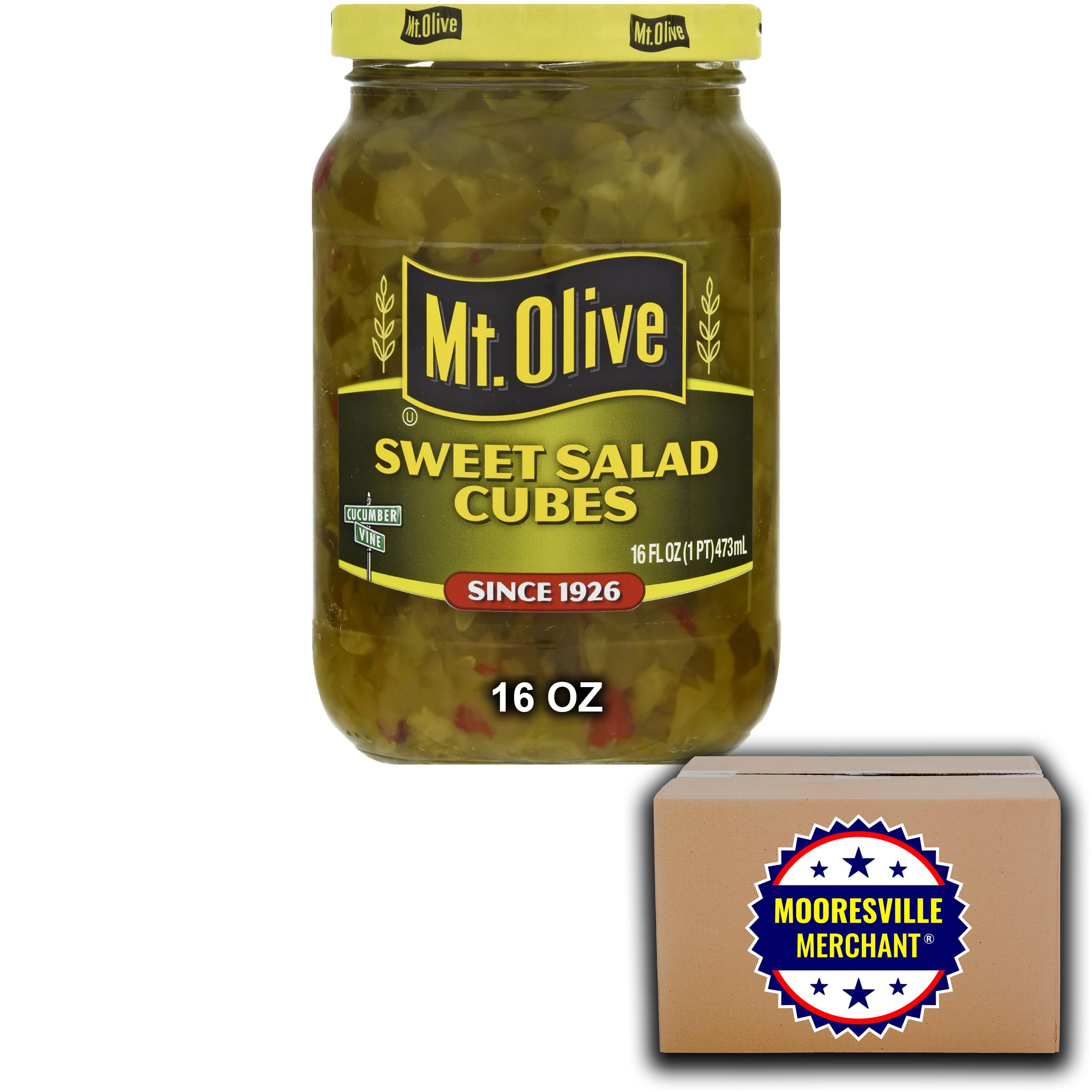 Amazon.com : Mt. Olive Sweet Salad Cubes, 16 fl oz, 2 Glass Jars  