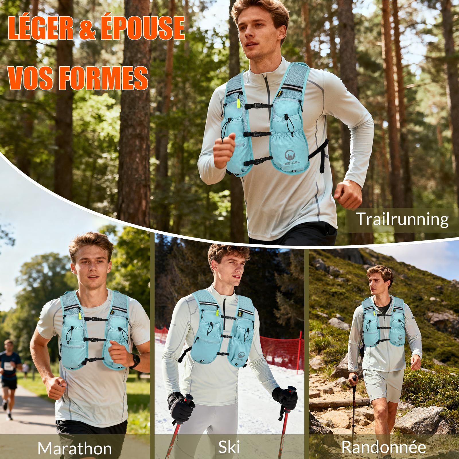 Gilet Hydratation Running Femme Est Un Gilet Course à Pied pour Trail et Randonnée, avec Poche à Eau 2L TPU et Flasque 500ml, Léger et Respirant pour Un Confort Optimal sans Rebond