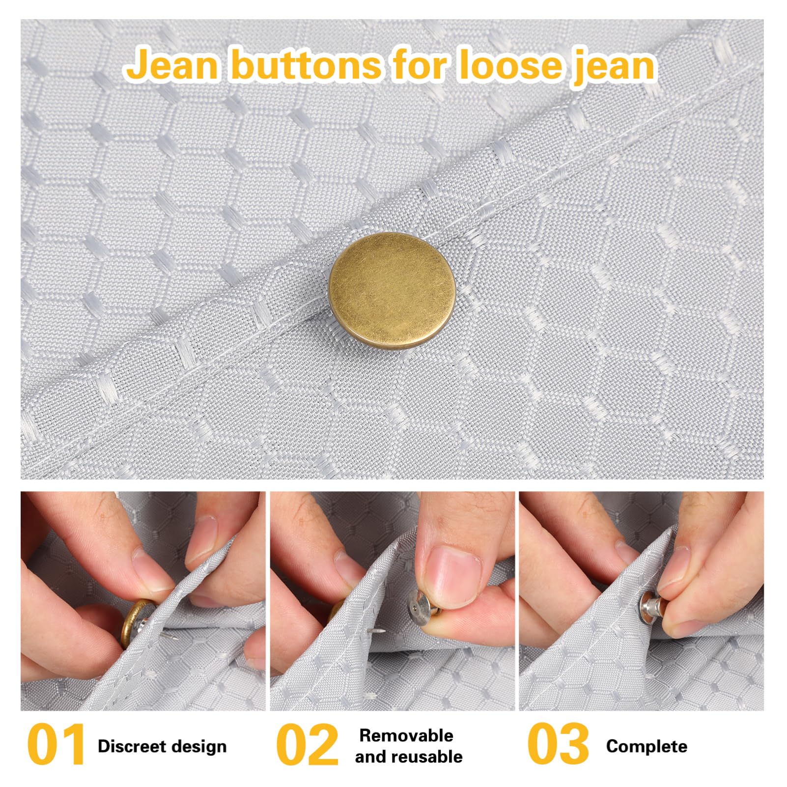 Tofficu 5 Set Di Bottoni Per Jeans Regolabili Non Cuciti Riutilizzabili Alla Moda Per Jeans Regolabili Per Pantaloni in Vita 30 Pezzi*5