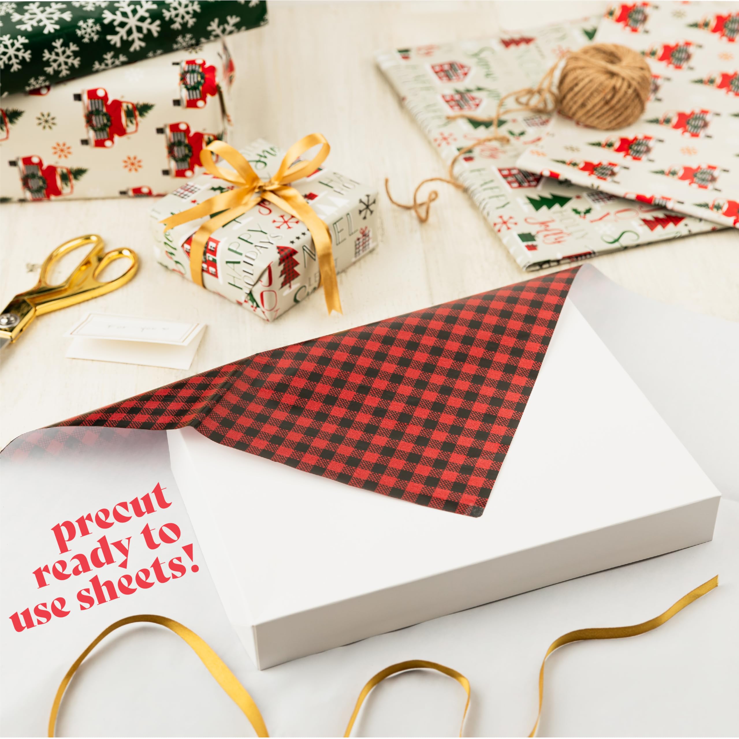 Christmas Wrapping Paper Sheets – 8 Pack, Large 70x50cm