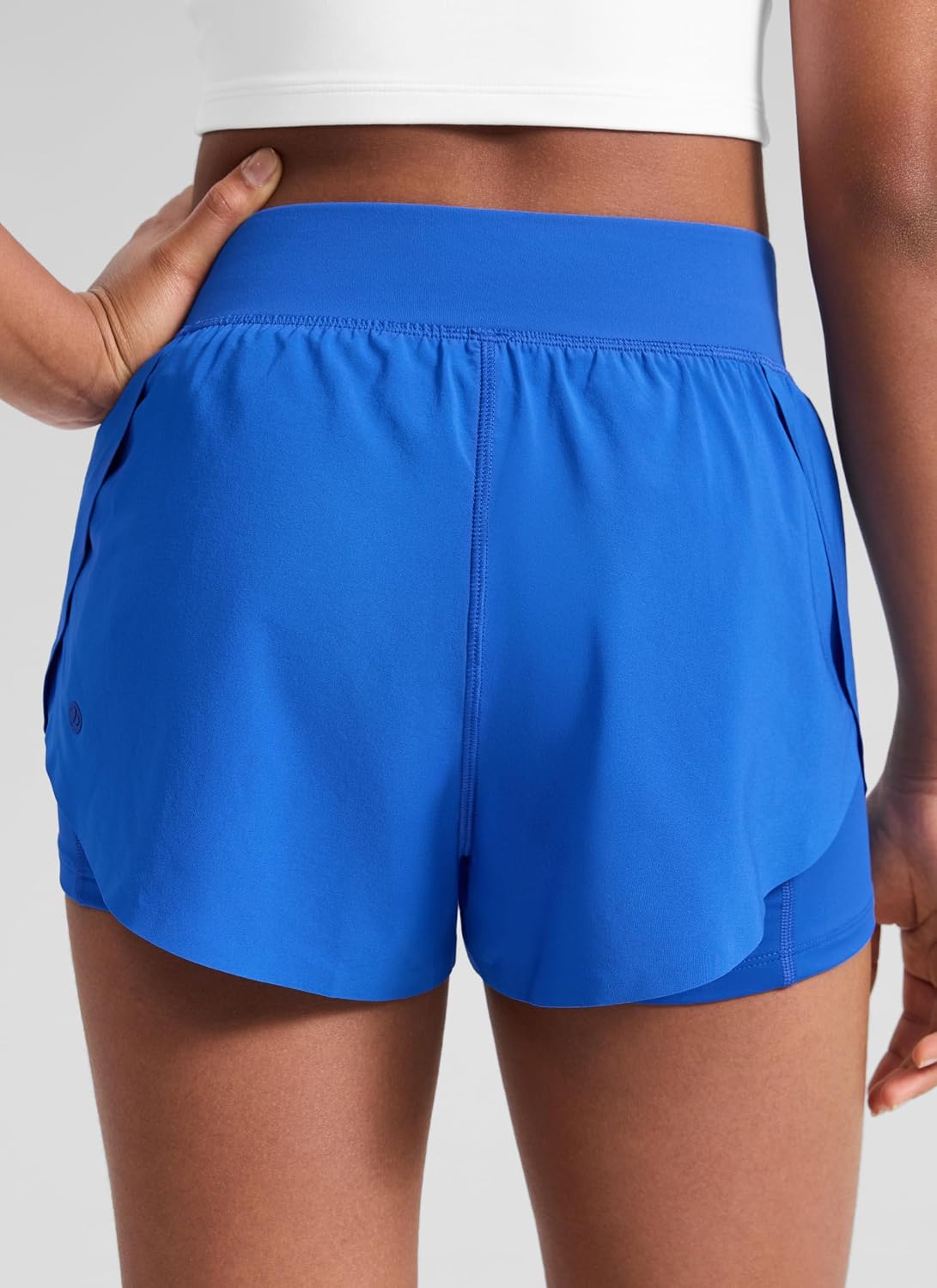 CRZ YOGA Girls Feathery-Fit Soft 2 in 1 Dolphin Athletic Shorts - Tennis Soccer Running Casual Liner Pockets Kids Teen