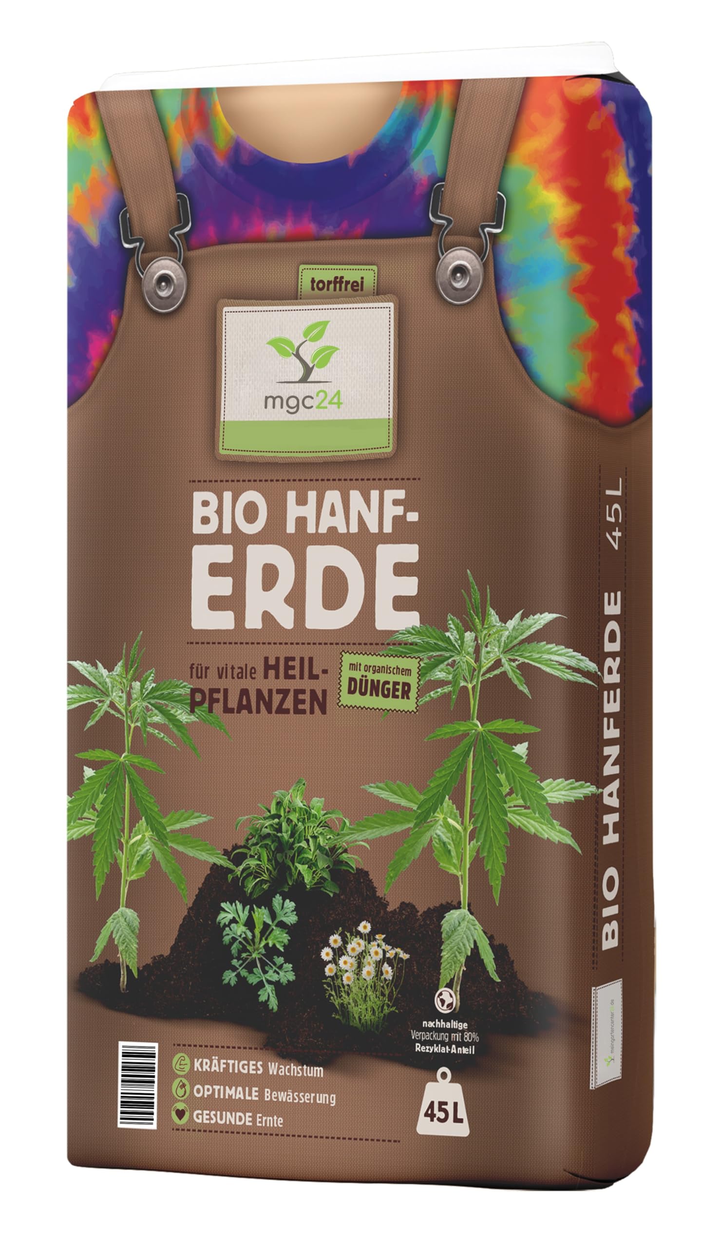 mgc24 Bio Hanferde - Anzuchterde fr Cannabis, Kultursubstrat mit  organischem Dnger fr krftiges Wachstum und optimale Bewsserung,  torffrei - 45 Liter : Amazon.de: Garten