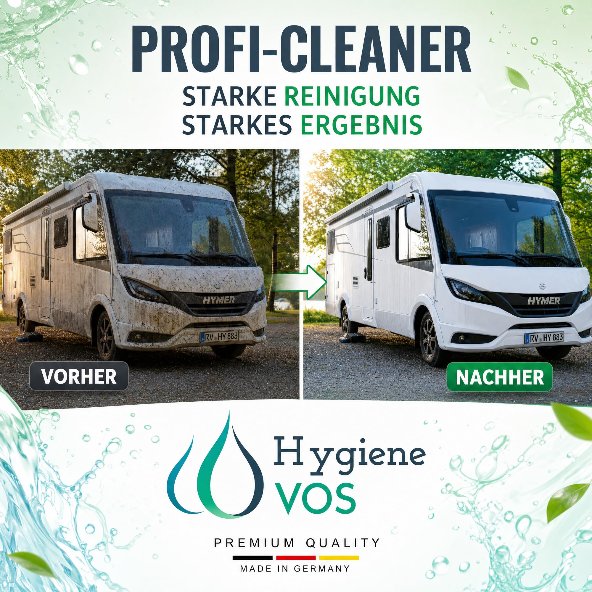Hygiene VOS Nettoyant professionnel concentré - Bidon de 10 L - universel pour maison, caravane, camping-car, bateau et yacht