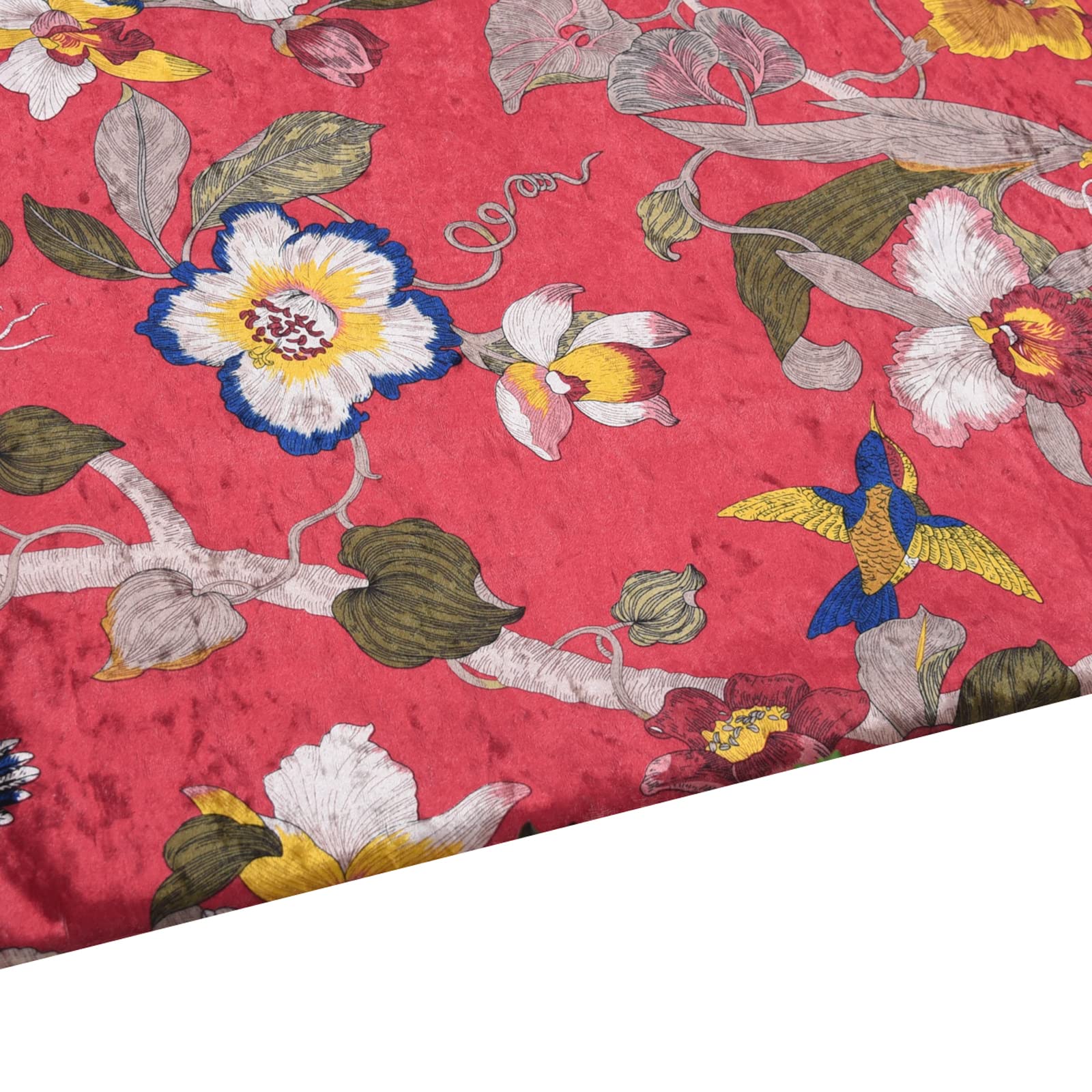 Tissu en velours au mètre écrasé extensible rouge 145 cm de large