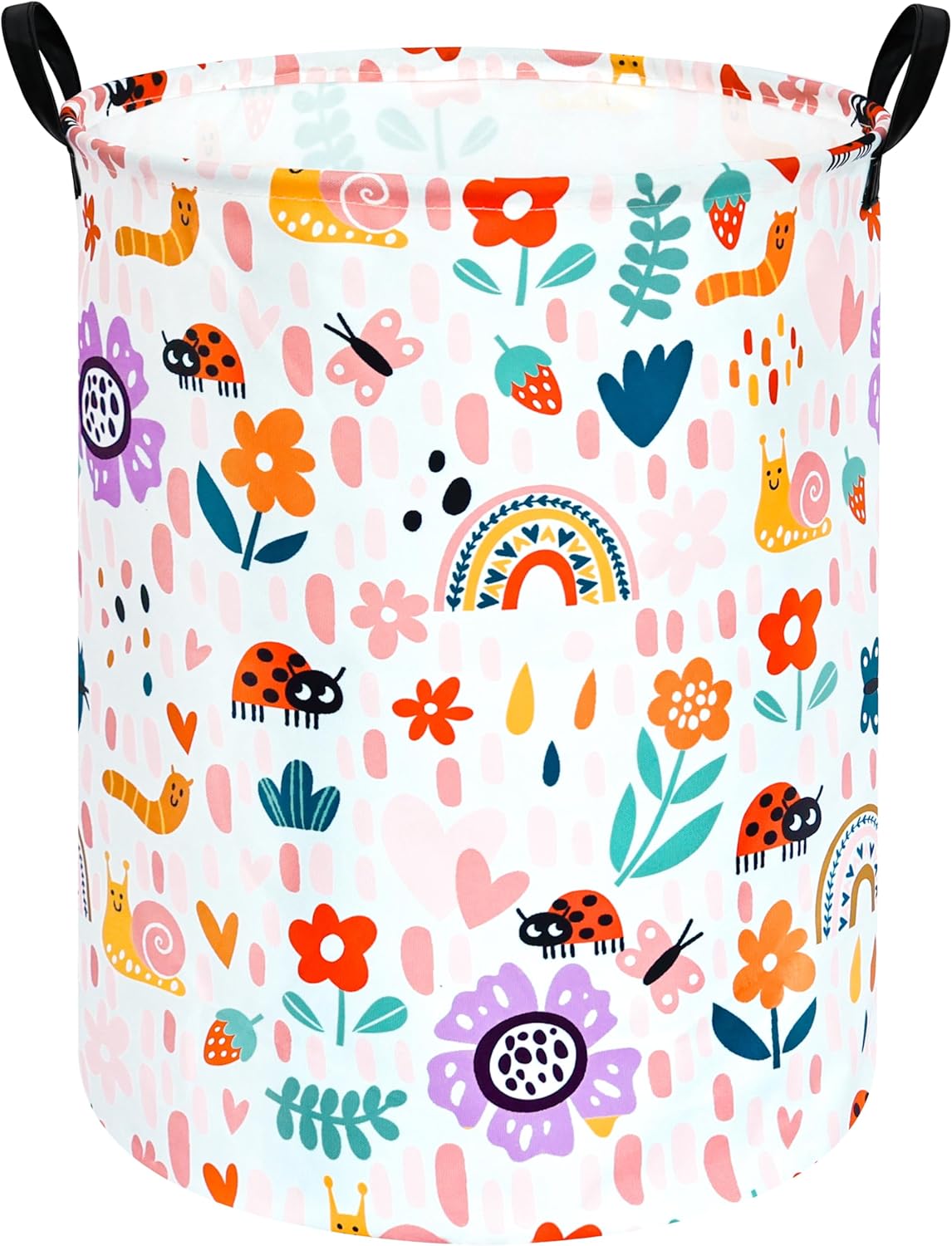 19.7 Inch Insect Series Childrens Bedroom Laundry Hamper Storage Basket Fabric Material Organization Basket, Storage Bin, Toy Box,Gift Basket with Handles for Room, Large, Ladybug