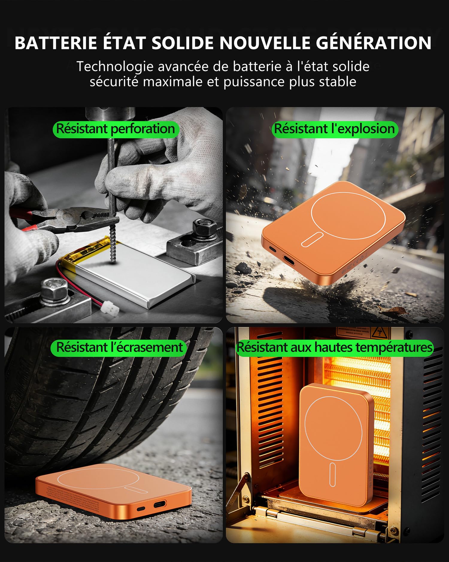 KU XIU S4 Qi2.2 25W Batterie Externe Magnétique Solid-State 10000mAh Slim