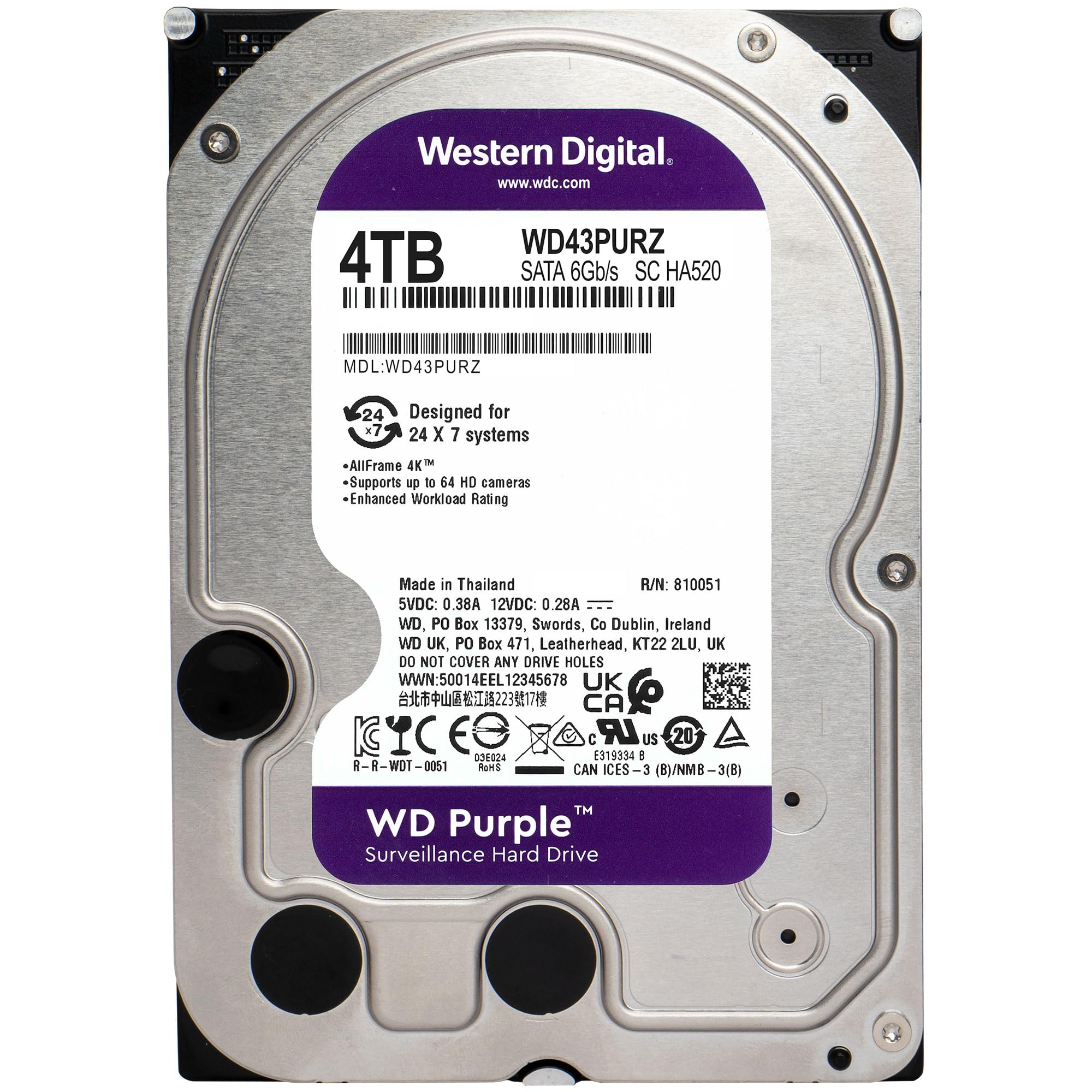 4TB 内臓HDD 3.5インチ WD Purple ゆうパケットプラス発送 4TB 内臓HDD 3.5インチ WD Purple ゆうパケットプラス発送
