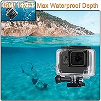 Vista 3 de Carcasa impermeable para GoPro Hero 5 6 7 negro, carcasa protectora de buceo subacuático con soporte para Go Pro Hero5 6 Hero7 Black Action Camera