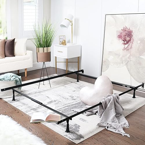 Miniatura 13 de Clara Clark Base de cama ajustable: la base de cama doble se expande a rieles de cama Queen, marco de tamaño King con riel cruzado y soporte