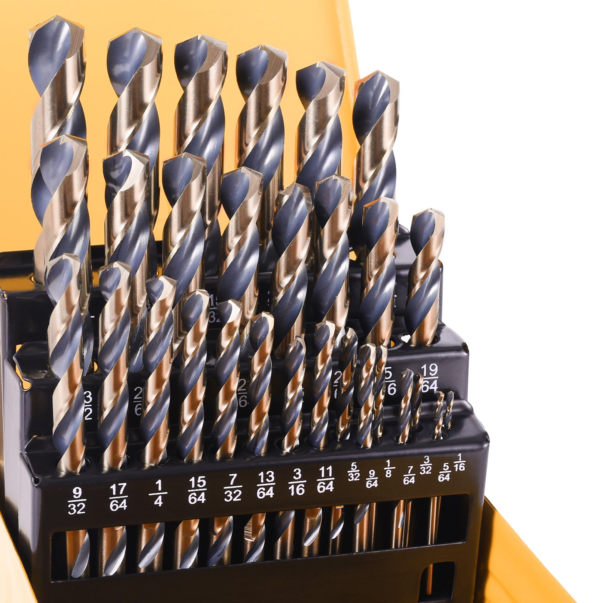 ROGAPER 29Pcs Carbide Drill Bit Set 135 Tip HSS with Black and Gold ROGAPER 29Pcs Carbide Drill Bit Set 135 Tip HSS with Black and Gold