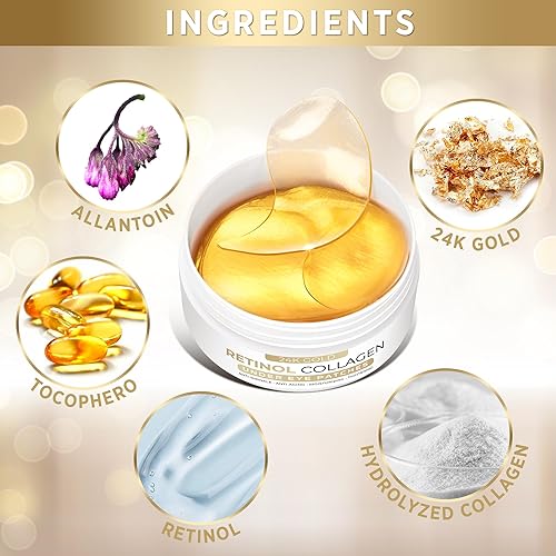 Miniatura 3 de VELAMO ADVANCED Parches para debajo de los ojos Máscara debajo de los ojos de oro de 24 quilates para hinchazón - Parches de retinol Patchology para