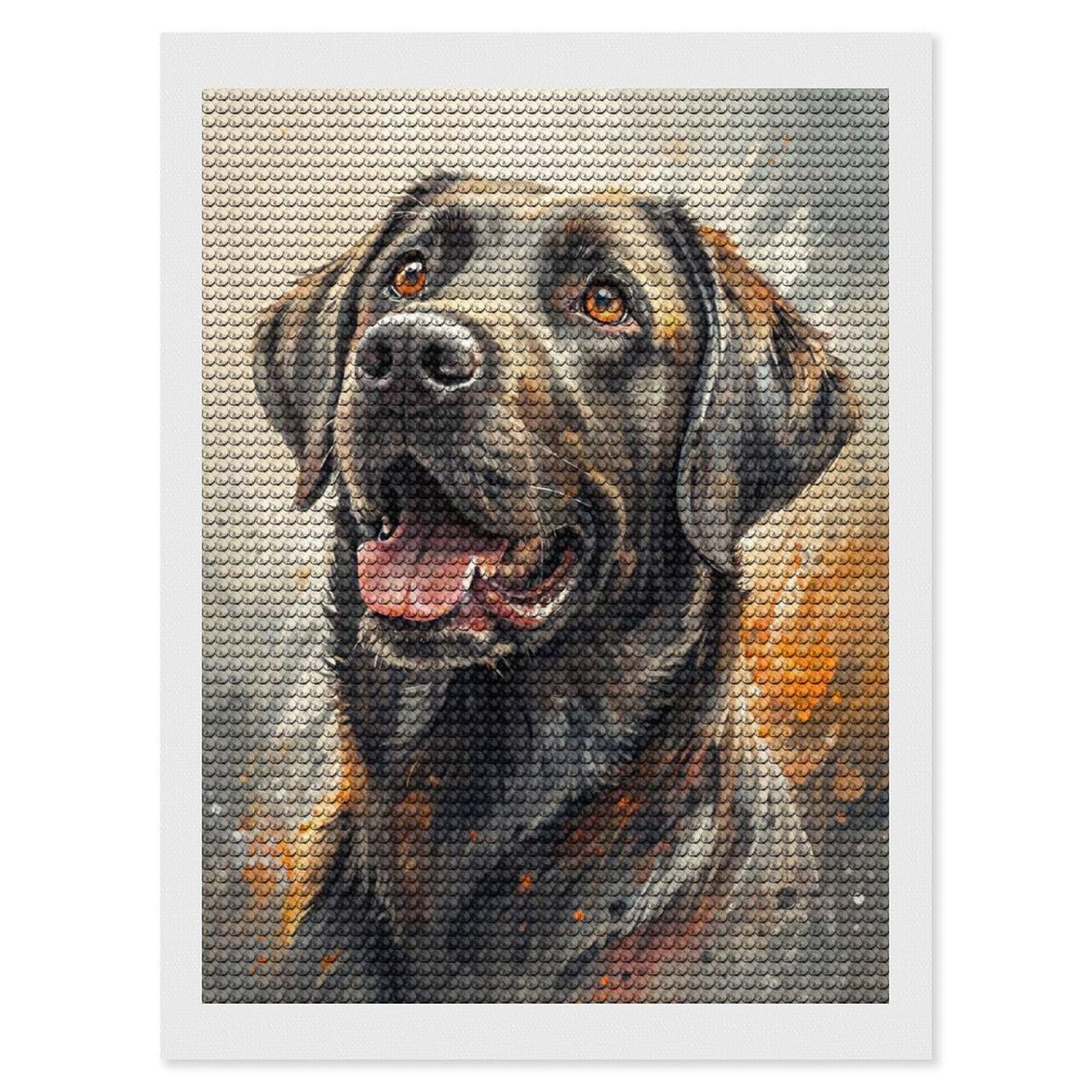 Junmoney Watercolor Portrait of A Labrador Retriever Diamond Art Kit 12"x16", Gift Idea, for Family Craft Time, Mindful Craft Activity, Boho Decor, Relaxing DIY Hobby