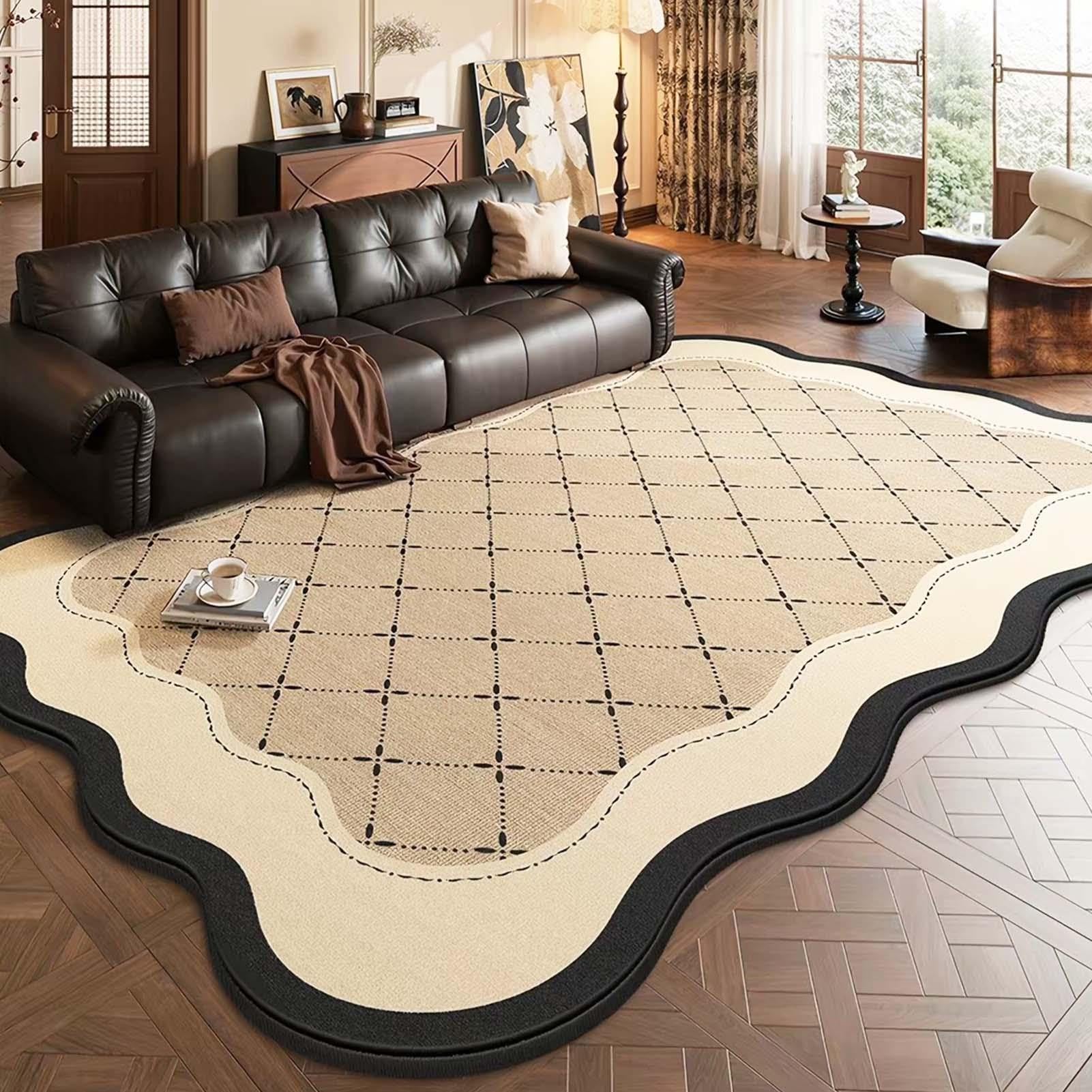 Vintage-Teppich mit unregelmäßiger Form für Wohnzimmer
