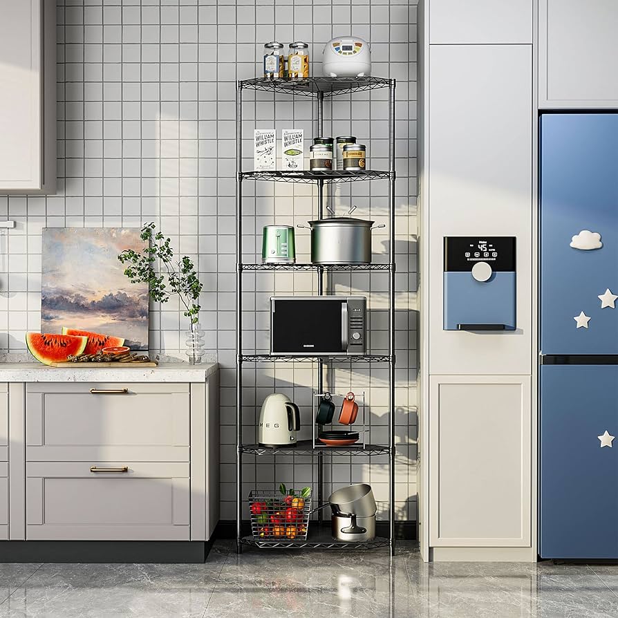 キッチンコーナーラック 5層 防錆加工 多機能 5層キッチンコーナーラック 防錆加工 多機能 多機能 5層キッチン