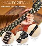 Guitare acoustique électrique, taille complète 41 Inch Acoustic Guitar Cutaway Bundle avec des piquets pour les débutants adultes adolescents, Matte Black, par Vangoa
