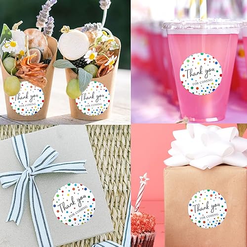 Miniatura 4 de jijAcraft 60 calcomanías de agradecimiento redondas de 2 pulgadas en 6 diseños, calcomanías de agradecimiento personalizadas con estrella arcoíris