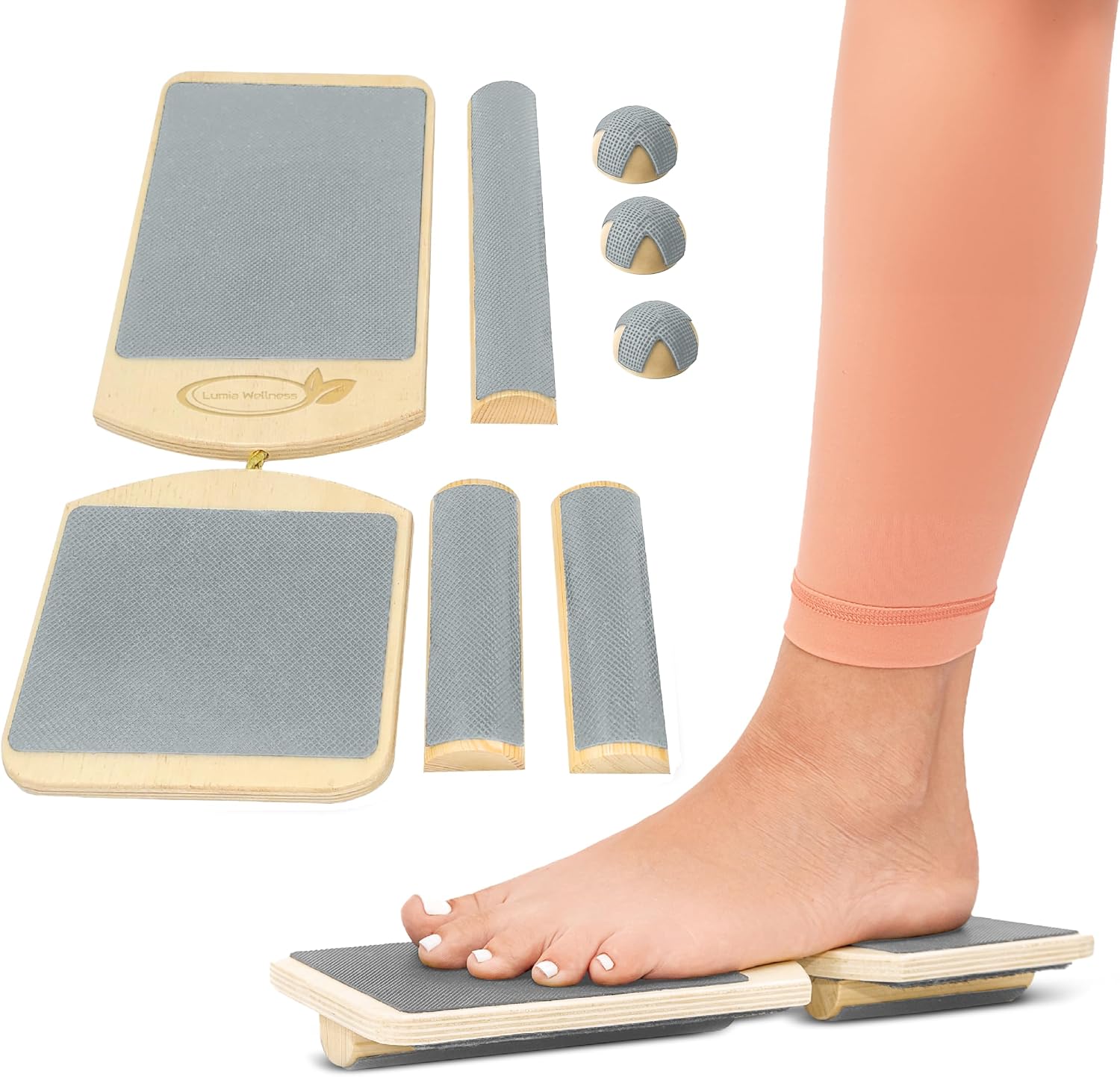 Single Leg Footboard Pro Kit - Ankle & Foot Exerciser Strengthener, Physical Therapy for Sprained Ankles, Foot Stretcher for Plantar Fasciitis