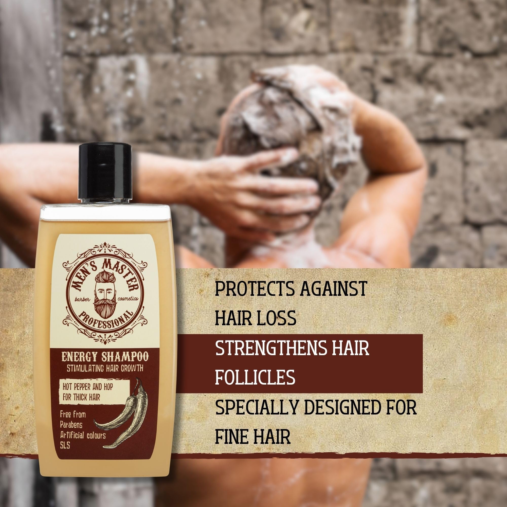 Men's Master Stimulating Shampoo for Men, 260 ml (Pack of 1) - Image 3