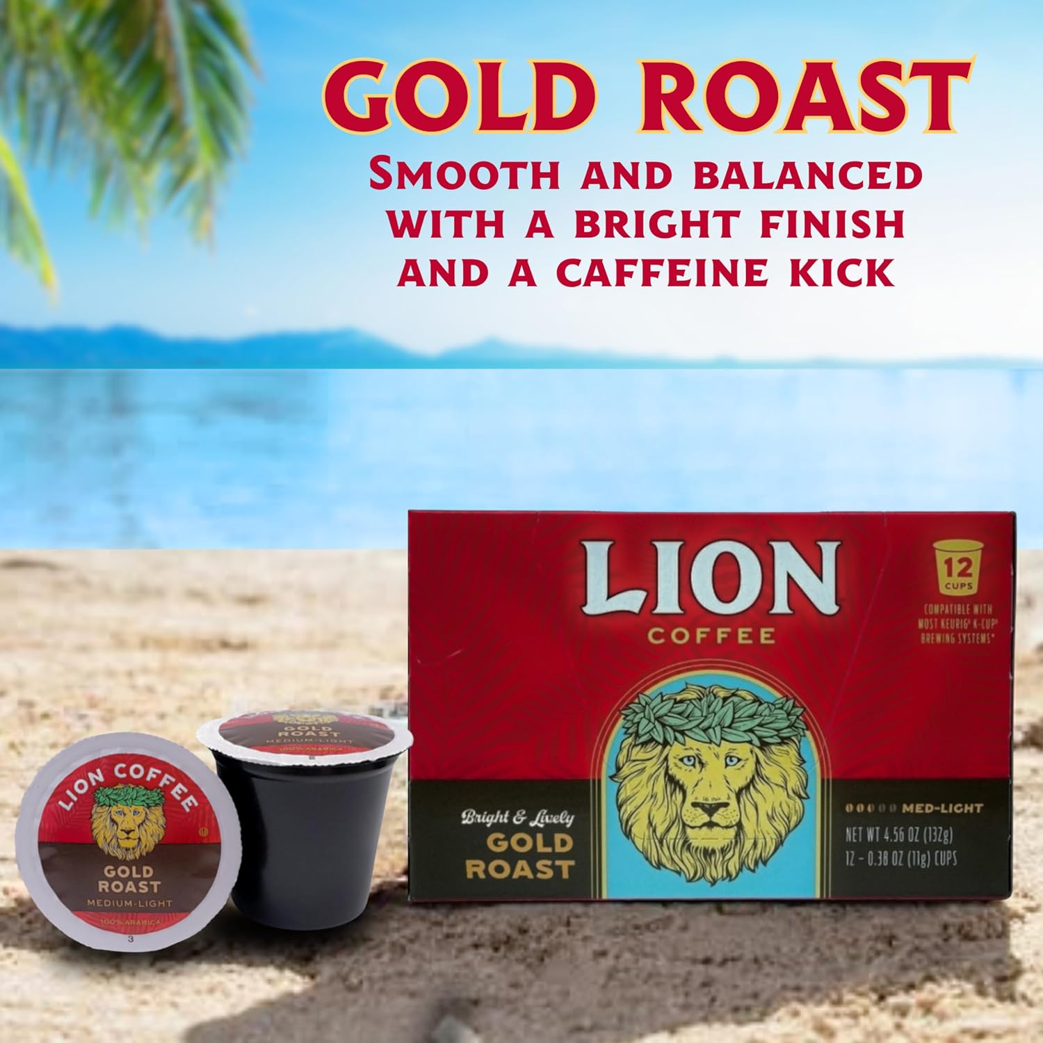 Lion Coffee Gold Roast Coffee Pods - Single-Serve Pods - Smooth Medium Roast - Arabica Coffee - Compatible with Single-Serve Brewing Systems - 12 Count Box image 4