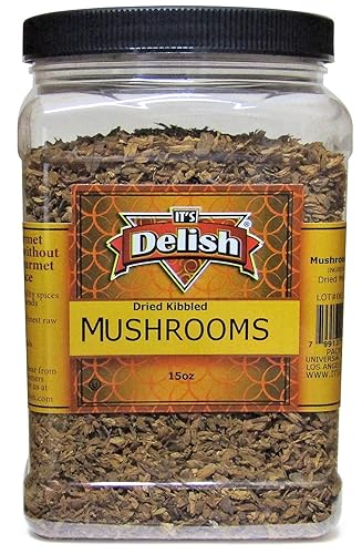 Miniatura 33 de Its Delish, frasco grande de 8 onzas Champiñones Boletus Luteus deshidratados y picados chilenos oscuros para cocinar y saborizar