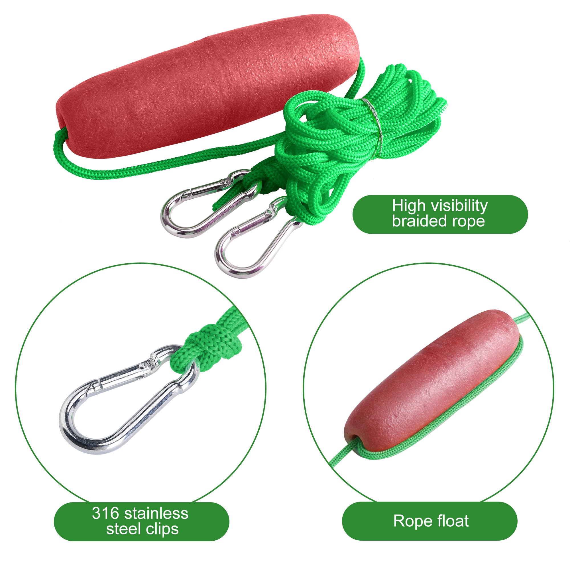 RunNico Anclaje de arena 500D para barcos pequeños, kit de anclaje PWC 2 en 1 con boya ajustable, bolsa seca impermeable para motos acuáticas, kayak, barco, embarcaciones y canoas
