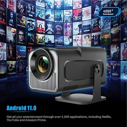 Miniatura 3 de Proyector portátil, mini proyector HY320 con WiFi y Bluetooth, compatible con 4K 1080P con doble banda WIFI6 BT5.0 Android 11, proyector de TV